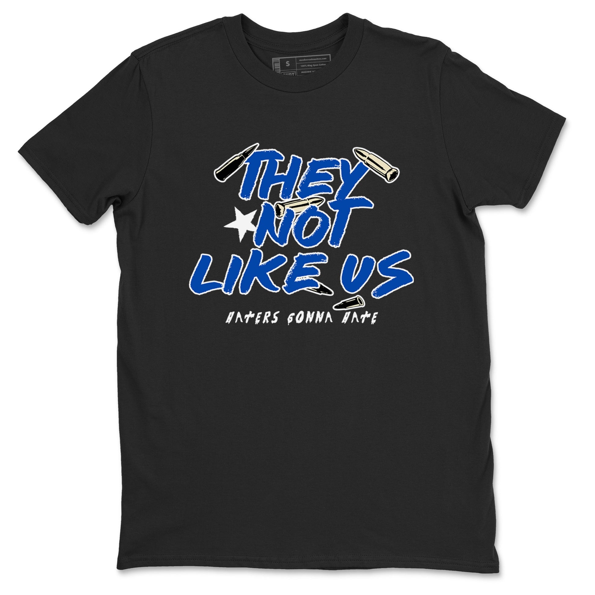 1s Game Royal shirts to match jordans They Not Like Us sneaker match tees Air Jordan 1 Retro Low OG Game Royal match shoes to clothes SNRT Sneaker Tees unisex cotton Black 2 shirts