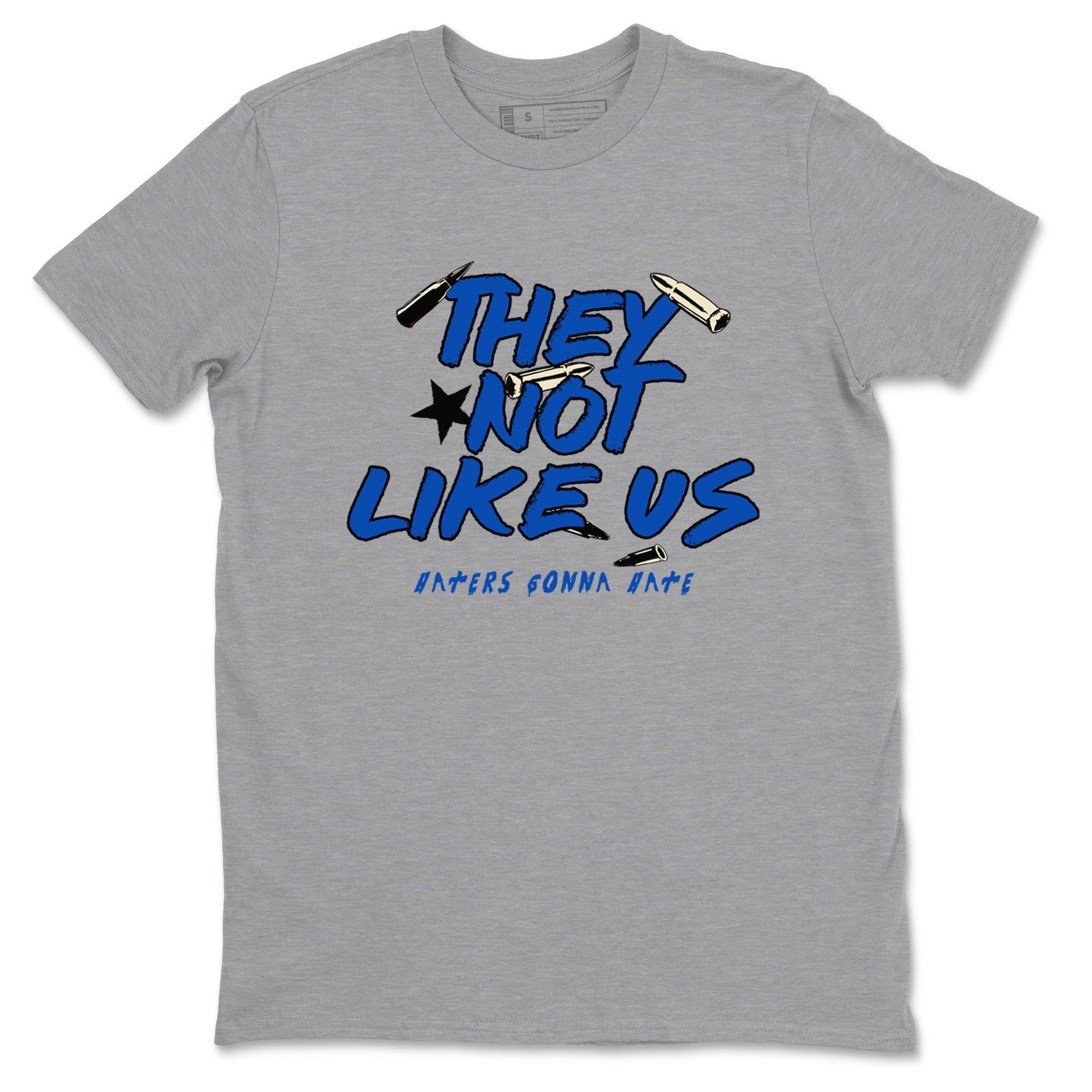 1s Game Royal shirts to match jordans They Not Like Us sneaker match tees Air Jordan 1 Retro Low OG Game Royal match shoes to clothes SNRT Sneaker Tees unisex cotton Heather Grey 2 shirts