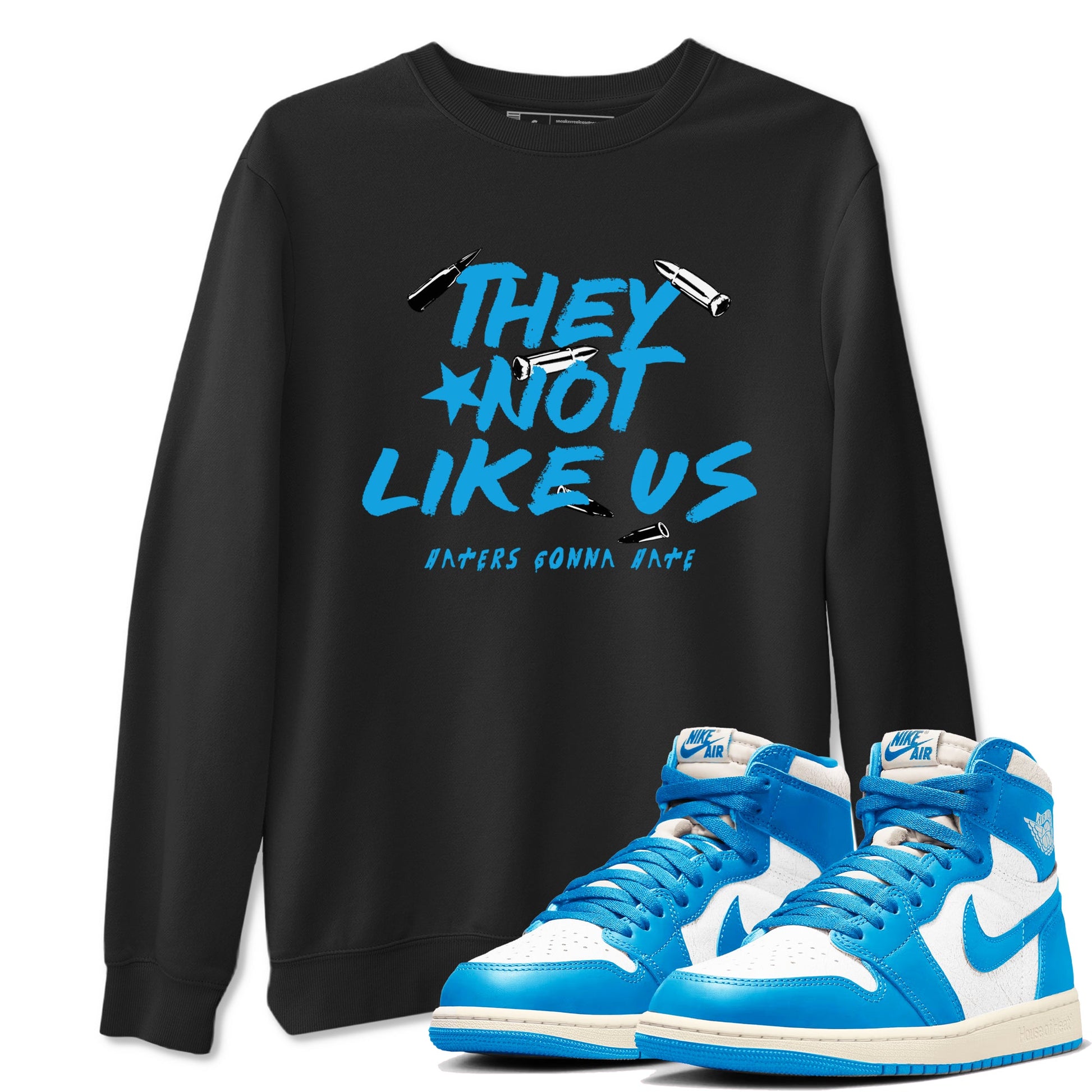 1s High OG UNC Reimagined shirts to match jordans They Not Like Us graphic tees Air Jordan 1 UNC Reimagined match shoes to clothes SNRT Sneaker Tees unisex cotton Black 1 shirts