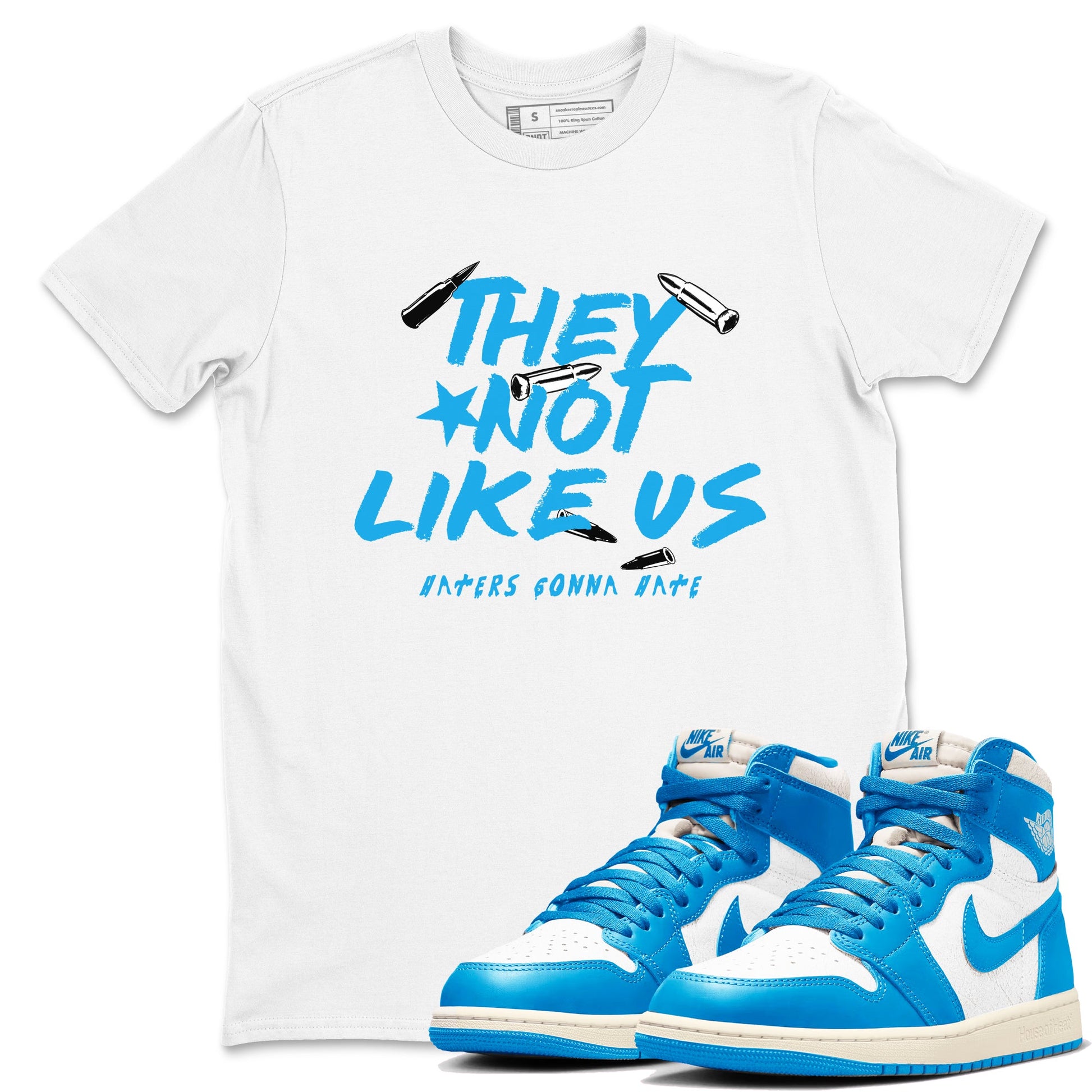 1s High OG UNC Reimagined shirts to match jordans They Not Like Us graphic tees Air Jordan 1 UNC Reimagined match shoes to clothes SNRT Sneaker Tees unisex cotton White 1 shirts