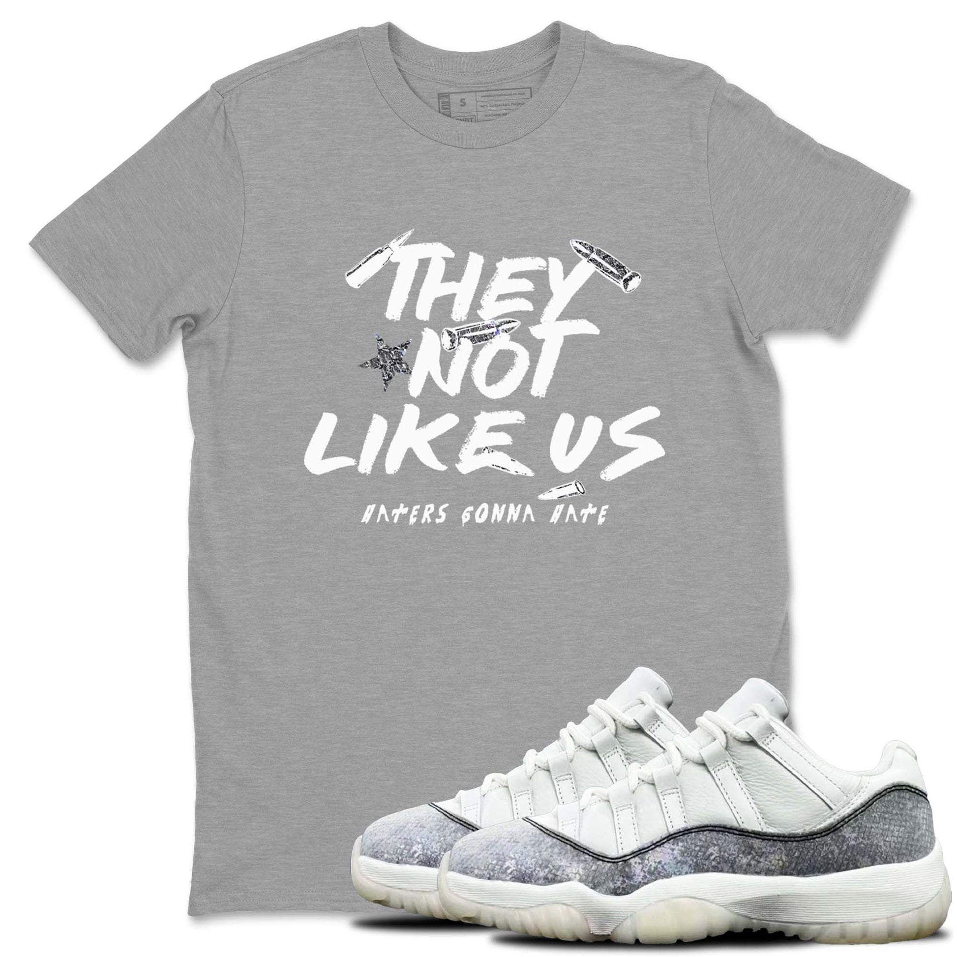 11s Year Of The Snake shirts to match jordans They Not Like Us shirts to match jordans Air Jordan 11 Retro Low Year Of The Snake match shoes to clothes SNRT Sneaker Tees unisex cotton Heather Grey 1 shirts