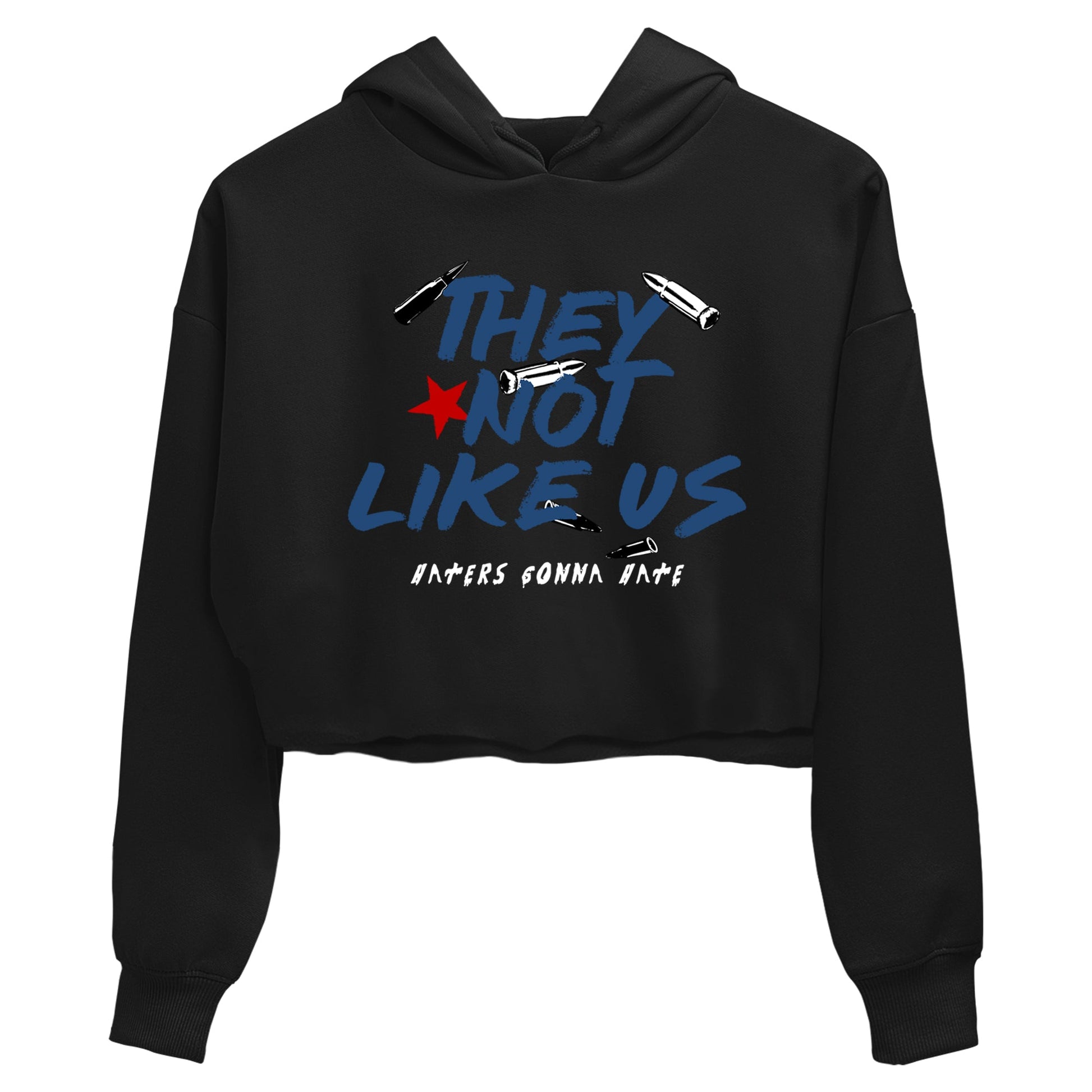 Sneaker match tees – Sneaker Tees To Match Air Jordan 12 French Blue Shoes – They Not Like Us Crop T-Shirt Black 2
