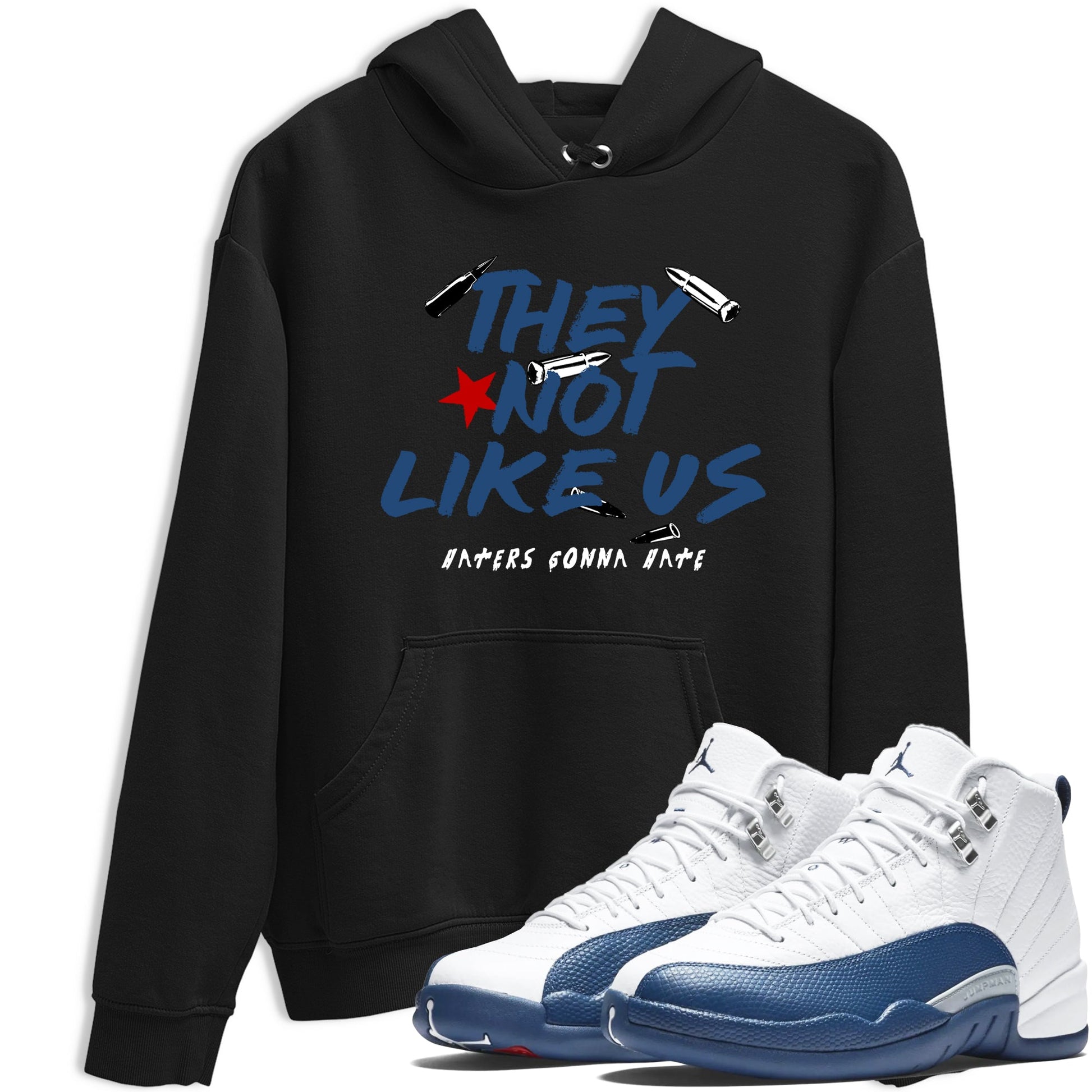 Sneaker match tees – Sneaker Tees To Match Air Jordan 12 French Blue Shoes – They Not Like Us Tee Black 1