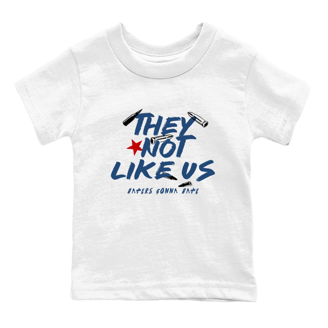 Sneaker match tees – Sneaker Tees To Match Air Jordan 12 French Blue Shoes – They Not Like Us Kids T-Shirt White 2