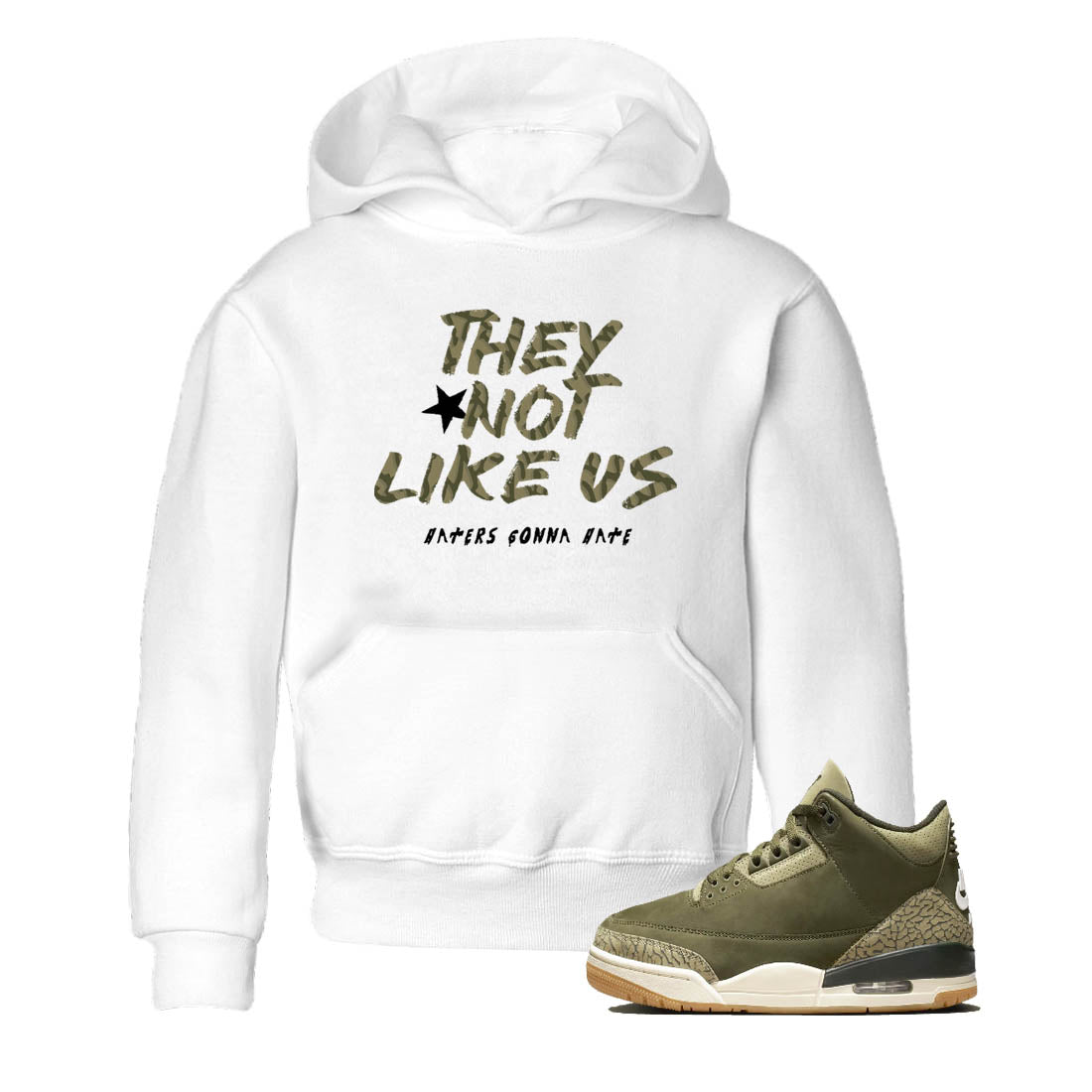 Sneaker Threads – Sneaker Tees To Match Air Jordan 3 Medium Olive – They Not Like Us Youth Graphic Tee White 1. Perfect for Jordan releases 2025 colorways.