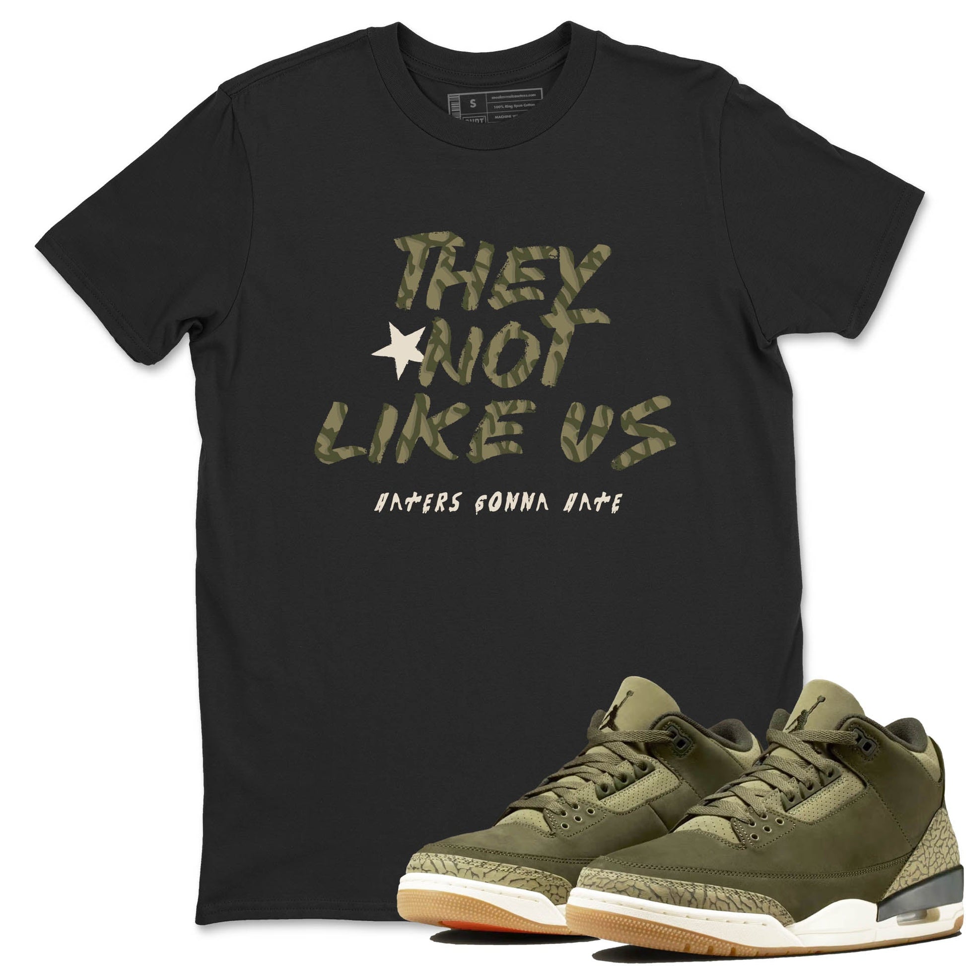 Sneaker Threads – Sneaker Tees To Match Air Jordan 3 Medium Olive – They Not Like Us Graphic Tee Black 1. Perfect for Jordan releases 2025 colorways.
