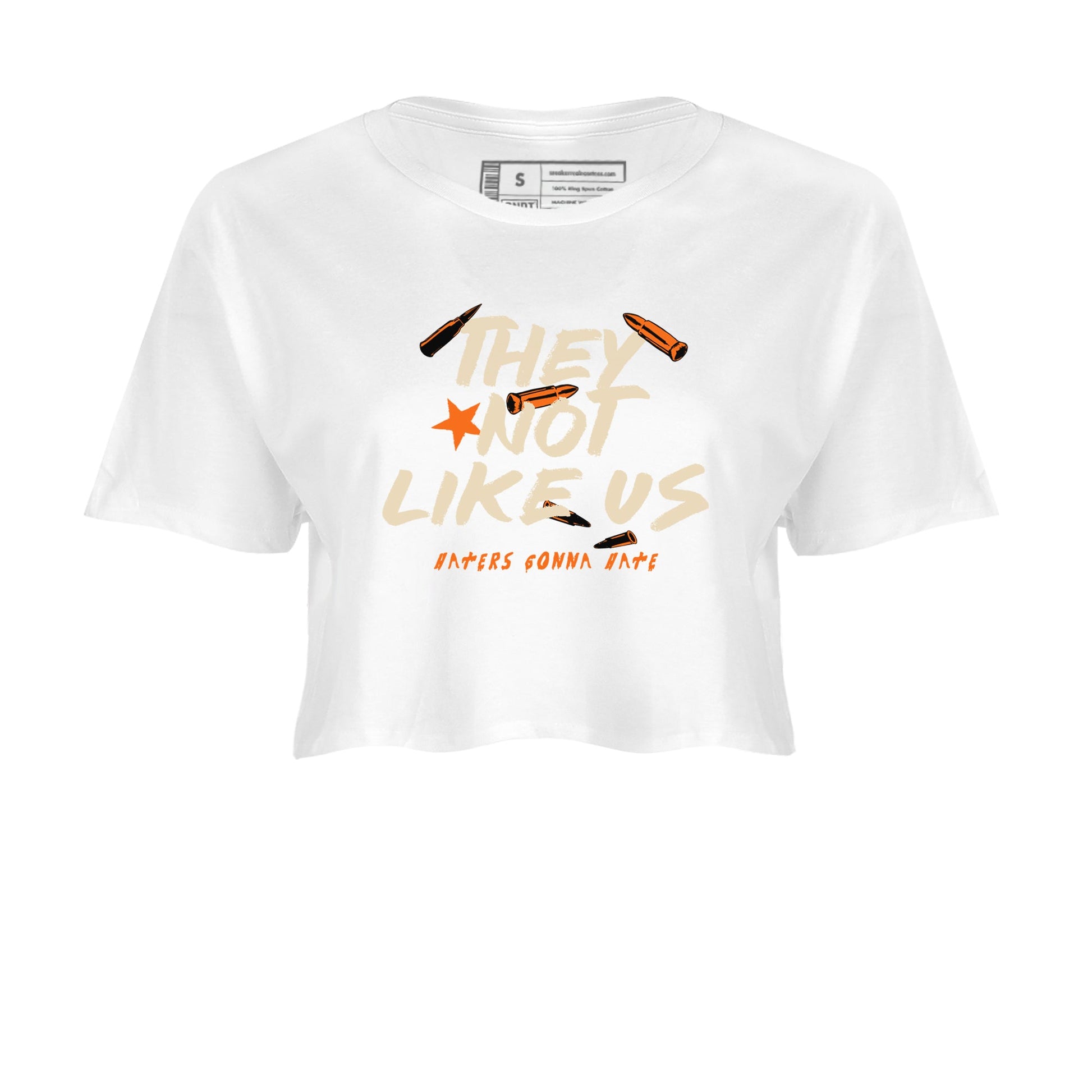 They Not Like Us womens crop tee made to vibe with the Air Jordan 3 Starfish sneakers — the perfect match in White 2.
