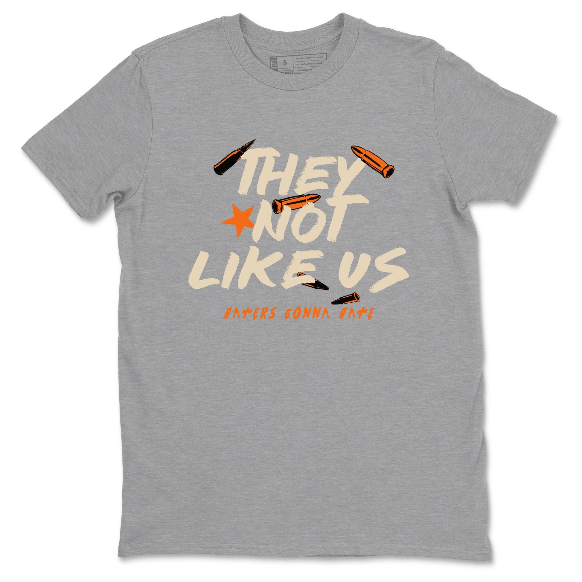 They Not Like Us sneaker match t-shirt styled to complete your fit with the Air Jordan 3 Starfish sneakers, shown in Heather Grey 2.