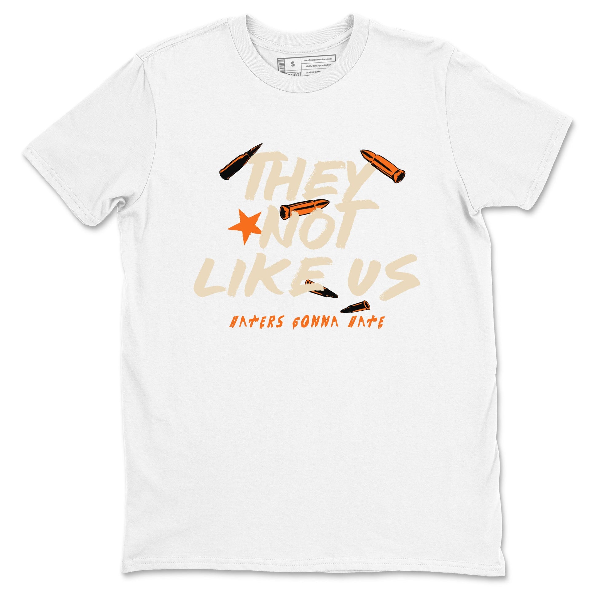 They Not Like Us sneaker match t-shirt styled to complete your fit with the Air Jordan 3 Starfish sneakers, shown in White 2.