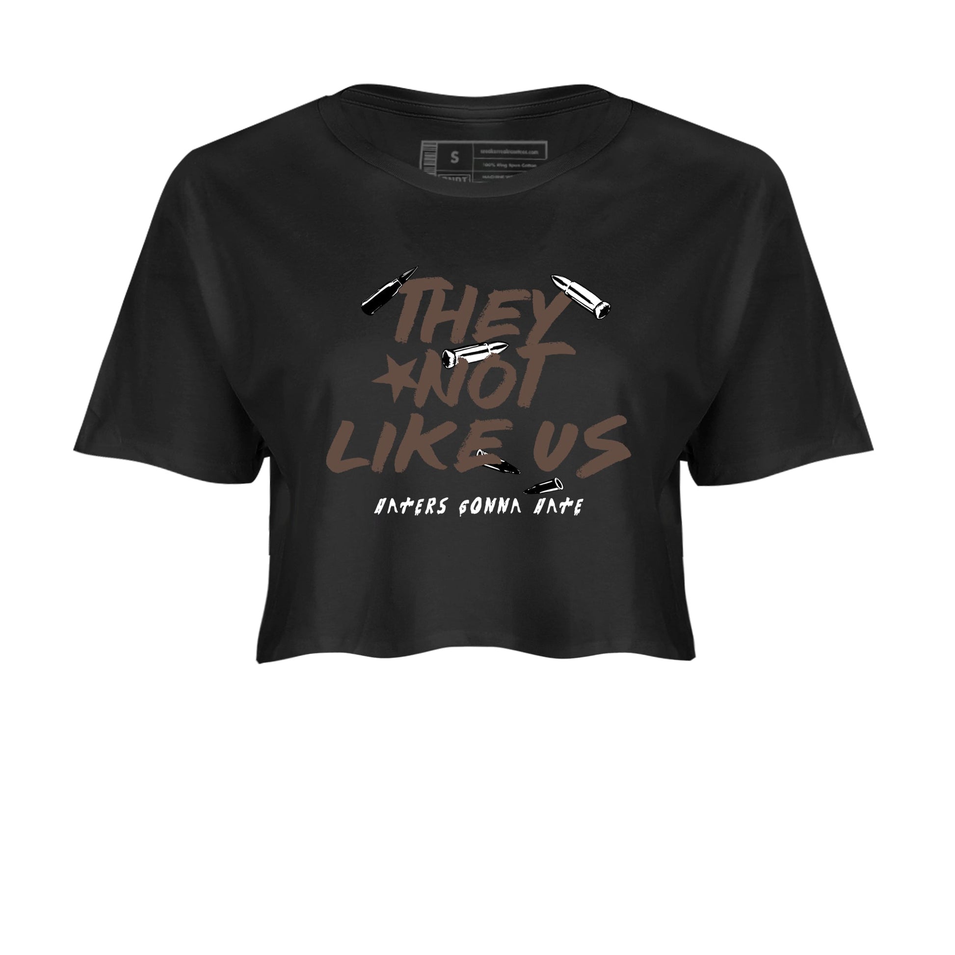 Sneaker match tees – Sneaker Tees To Match Air Jordan 4 Cave Stone Shoes – They Not Like Us Crop T-Shirt Black 2