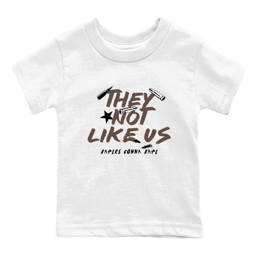 Sneaker match tees – Sneaker Tees To Match Air Jordan 4 Cave Stone Shoes – They Not Like Us Kids T-Shirt White 2