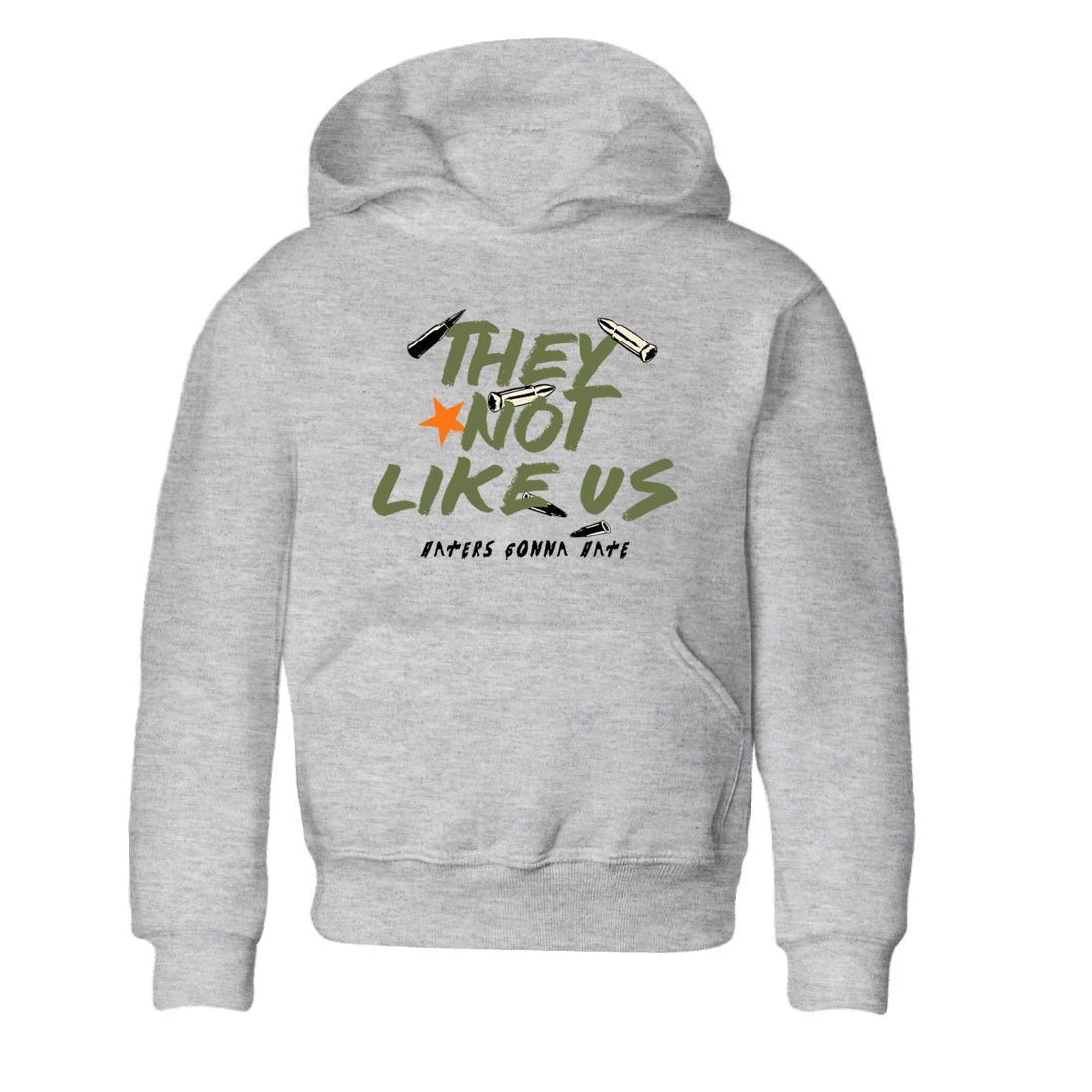 Sneaker match tees – Sneaker Tees To Match Undefeated inspired colorways Air Jordan 4 OG Olive Shoes – They Not Like Us Kids T-Shirt Heather Grey 2
