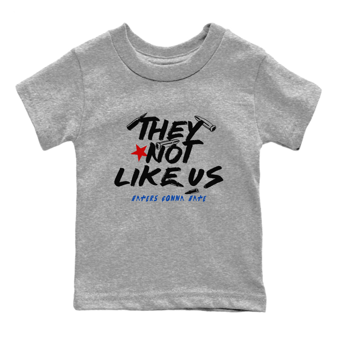 Sneaker match tees – Sneaker Tees To Match Air Jordan 4 Rare Air Shoes – They Not Like Us Kids T-Shirt Heather Grey 2