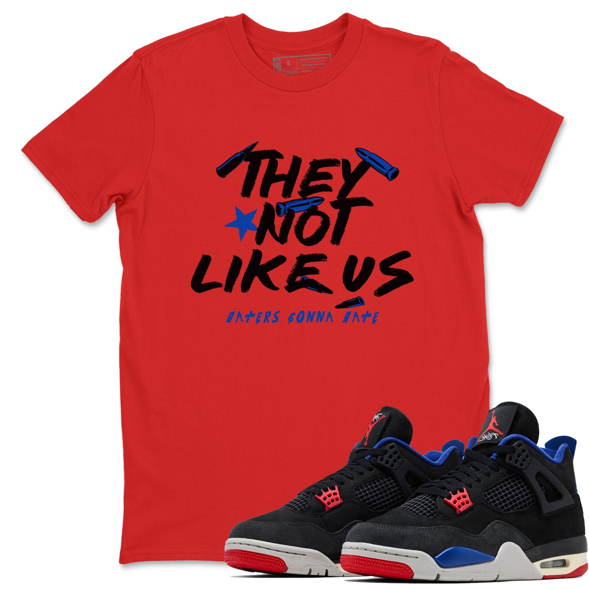 Sneaker match tees – Sneaker Tees To Match Air Jordan 4 Rare Air Shoes – They Not Like Us Tee Red 1