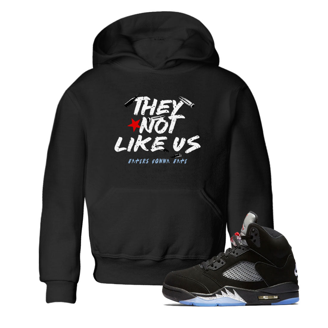 5s Black Metallic Reimagined shirts to match jordans They Not Like Us best t shirts to wear with jordans Air Jordan 5 Reimagined match shoes to clothes SNRT Sneaker Tees Youth Baby Black 1 tee