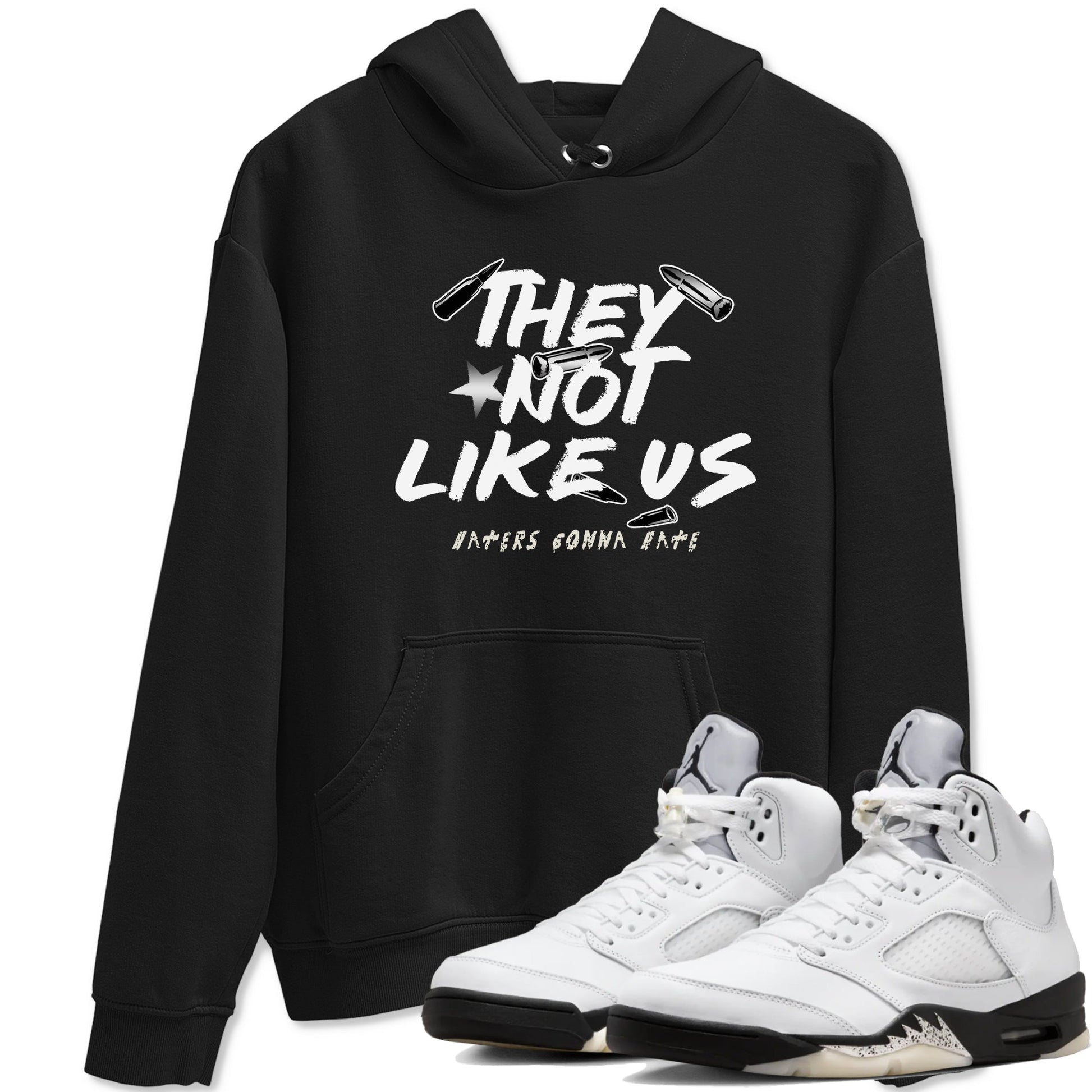 5s White Black shirts to match jordans They Not Like Us sneaker match tees Air Jordan 5 Retro White Black match shoes to clothes SNRT Sneaker Tees unisex cotton Black 1 shirts