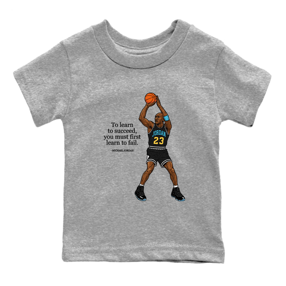Sneaker Threads – Sneaker Tees To Match Air Jordan 11 Retro Gamma – To Learn To Succeed You Must First Learn To Fail Youth Graphic Tee Heather Grey 2. Perfect for Jordan releases 2025 colorways.