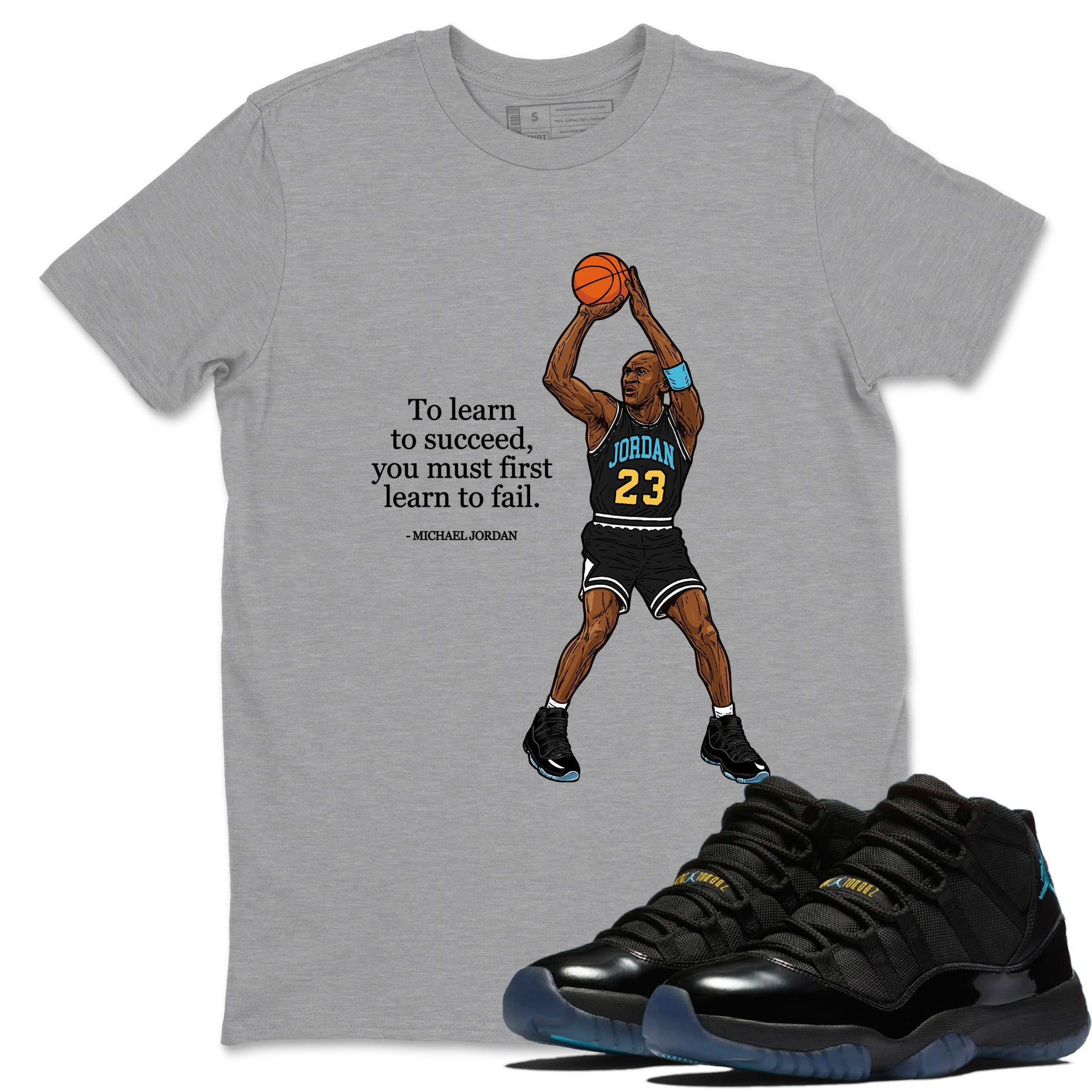 Sneaker Threads – Sneaker Tees To Match Air Jordan 11 Retro Gamma – To Learn To Succeed You Must First Learn To Fail Graphic Tee Heather Grey 1. Perfect for Jordan releases 2025 colorways.