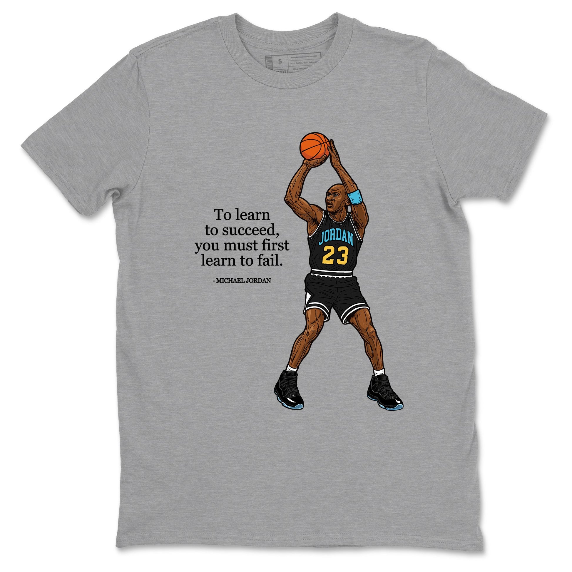 Sneaker Threads – Sneaker Tees To Match Air Jordan 11 Retro Gamma – To Learn To Succeed You Must First Learn To Fail Graphic Tee Heather Grey 2. Perfect for Jordan releases 2025 colorways.