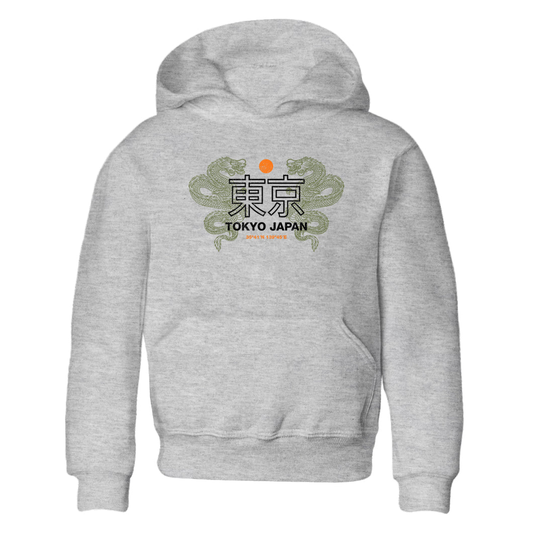 Sneaker match tees – Sneaker Tees To Match Undefeated inspired colorways Air Jordan 4 OG Olive Shoes – Tokyo Dragons Kids T-Shirt Heather Grey 2