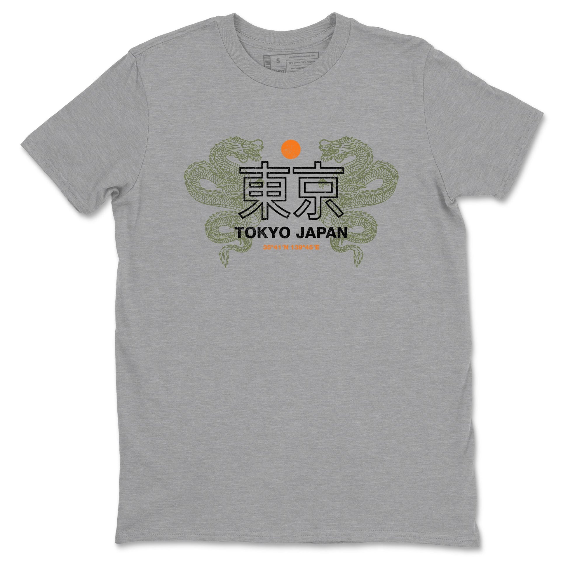 Sneaker match tees – Sneaker Tees To Match Undefeated inspired colorways Air Jordan 4 OG Olive Shoes – Tokyo Dragons Tee Heather Grey 2