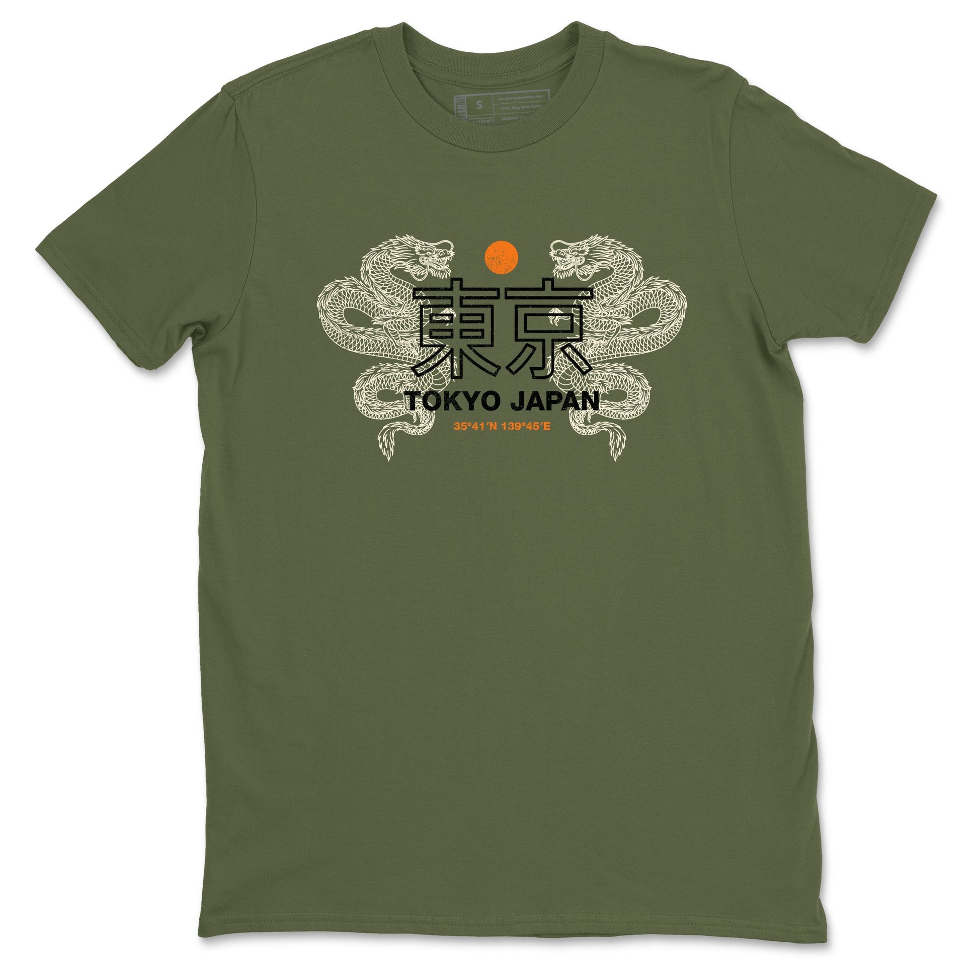 Sneaker match tees – Sneaker Tees To Match Undefeated inspired colorways Air Jordan 4 OG Olive Shoes – Tokyo Dragons Tee Military Green 2