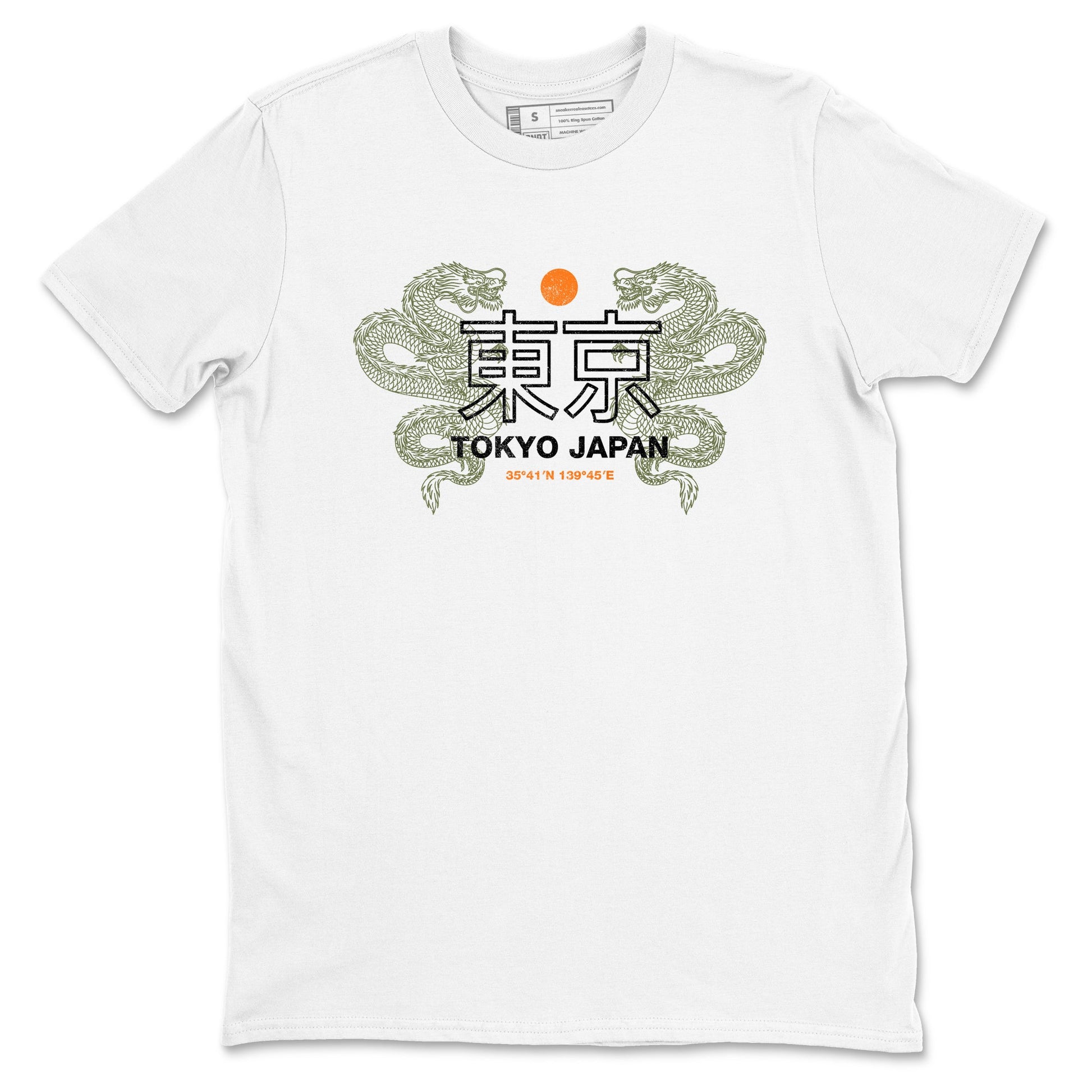 Sneaker match tees – Sneaker Tees To Match Undefeated inspired colorways Air Jordan 4 OG Olive Shoes – Tokyo Dragons Tee White 2