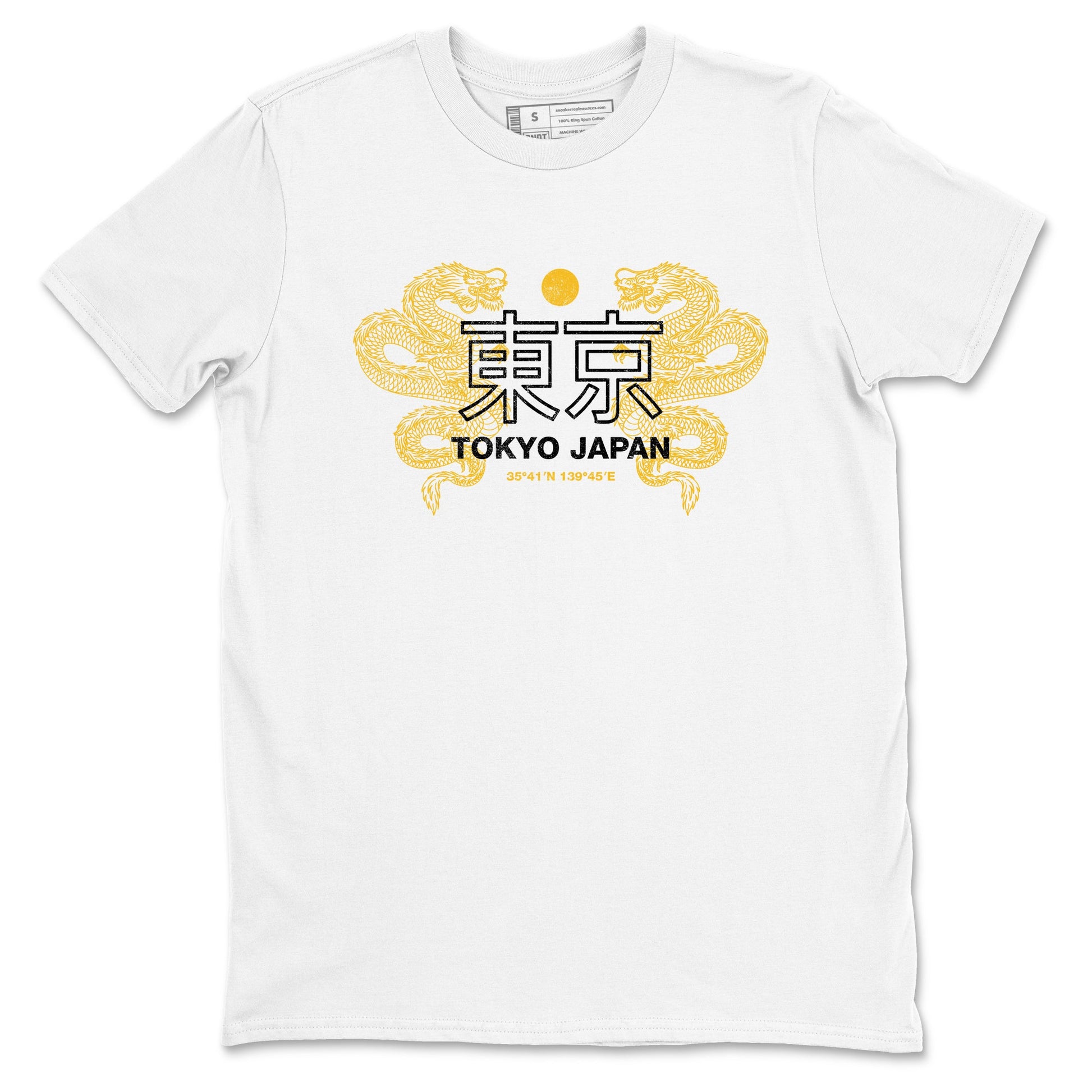 Tokyo Dragons sneaker match t-shirt styled to complete your fit with the Air Jordan 5 Tokyo sneakers, shown in White 2.