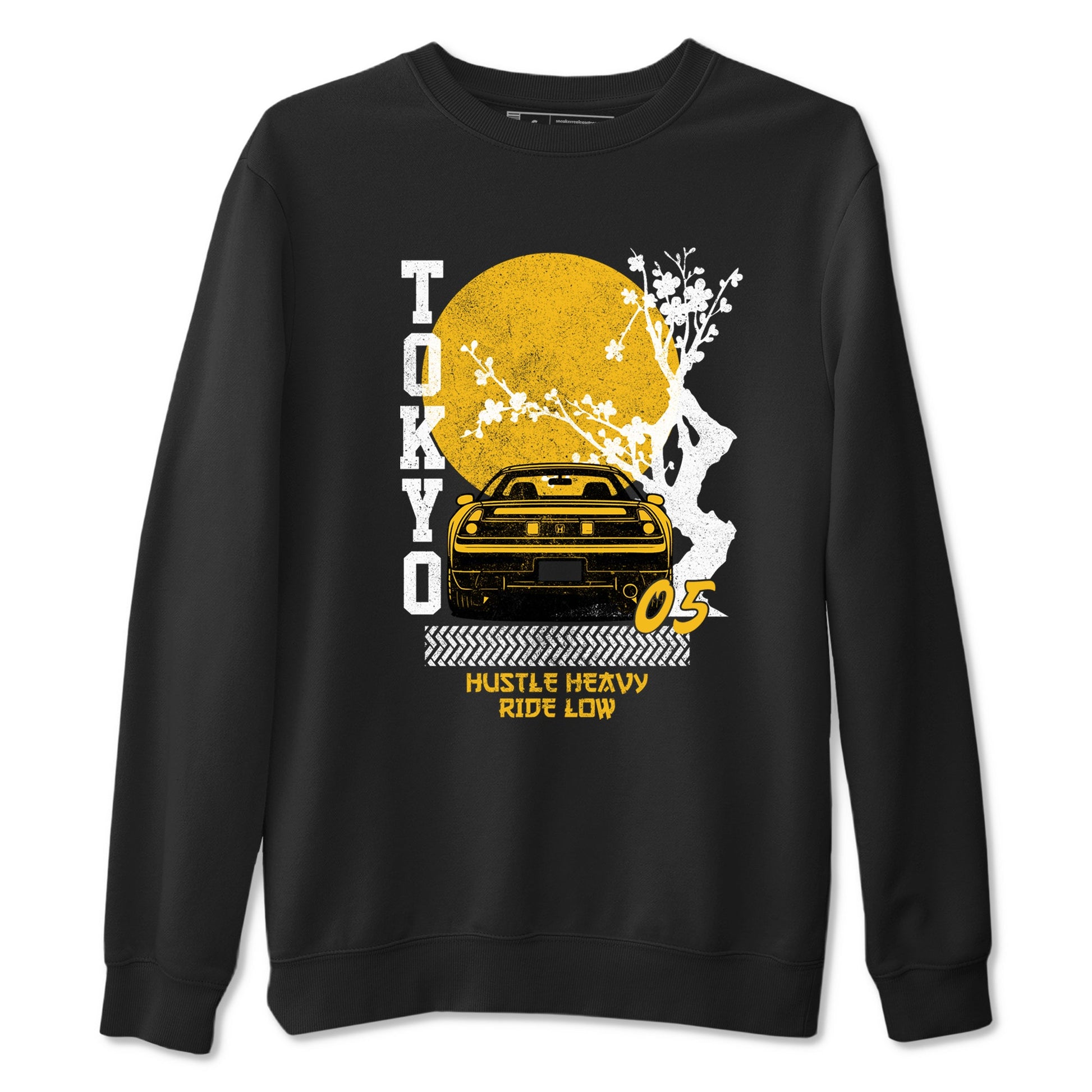 Tokyo Drift sneaker match t-shirt styled to complete your fit with the Air Jordan 5 Tokyo sneakers, shown in Black 2.