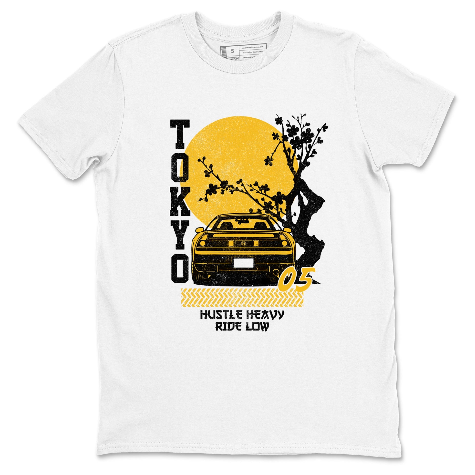 Tokyo Drift sneaker match t-shirt styled to complete your fit with the Air Jordan 5 Tokyo sneakers, shown in White 2.