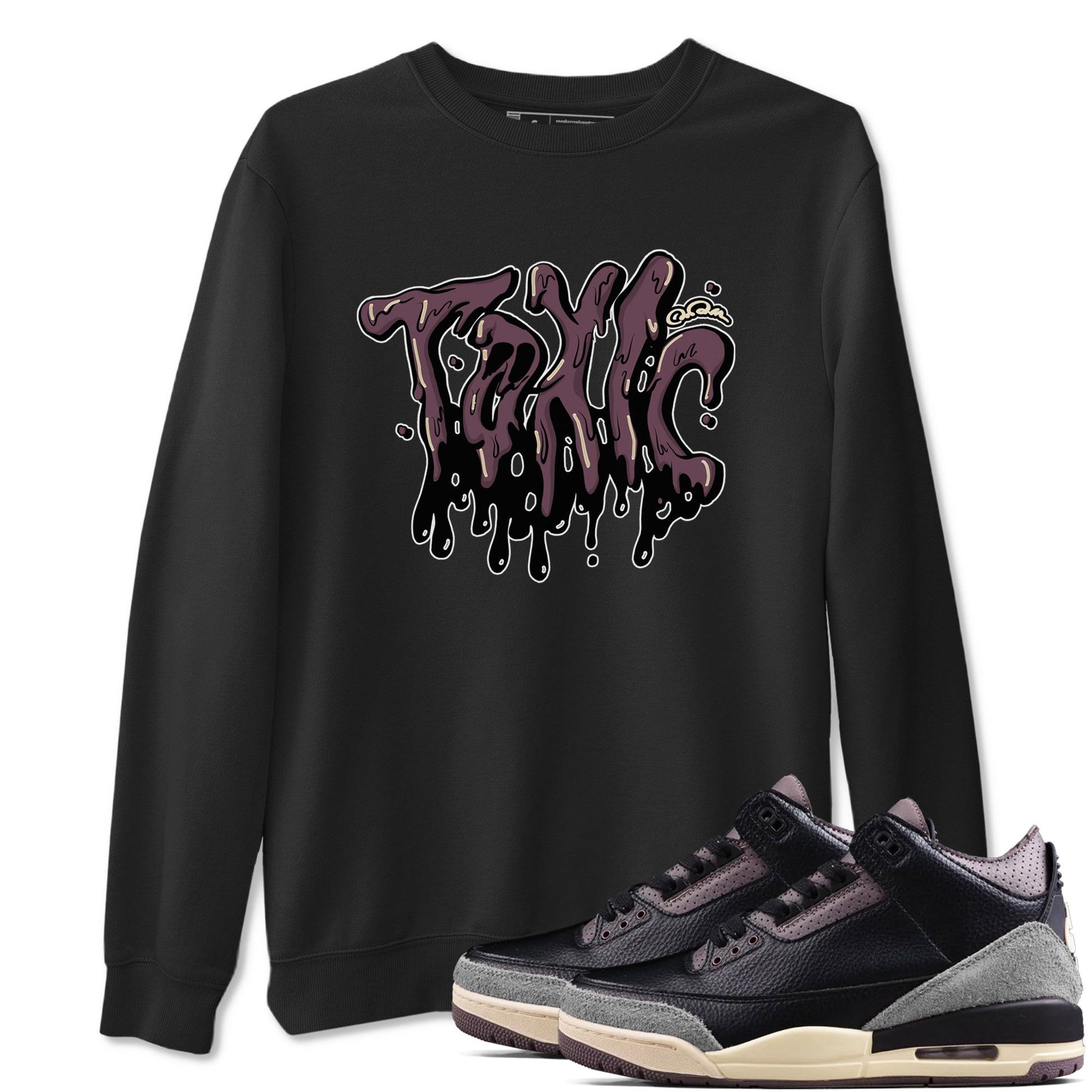 3s A Ma Maniere x Black shirts to match jordans Toxic sneaker match tees A Ma Maniere x Air Jordan 3 _hile You Were Sleeping_neaker Release Tees unisex cotton Black 1 crew neck shirts