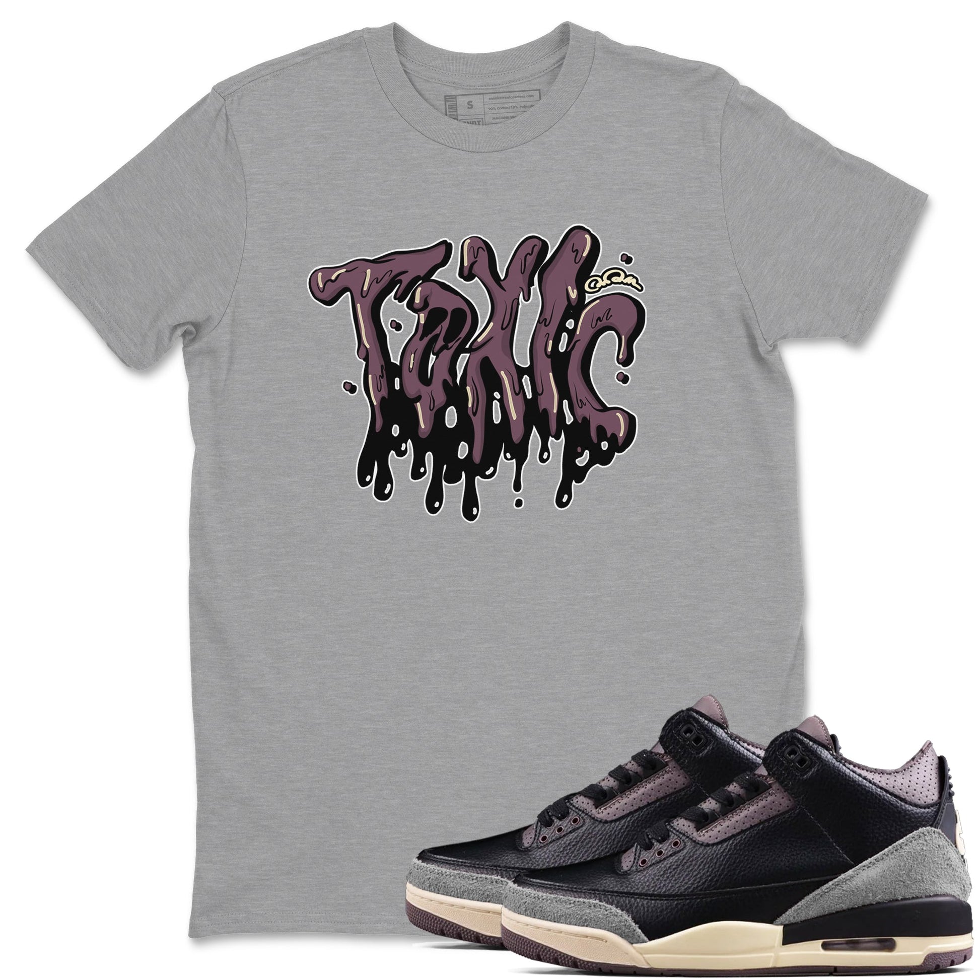 3s A Ma Maniere x Black shirts to match jordans Toxic sneaker match tees A Ma Maniere x Air Jordan 3 _hile You Were Sleeping_neaker Release Tees unisex cotton Heather Grey 1 crew neck shirts