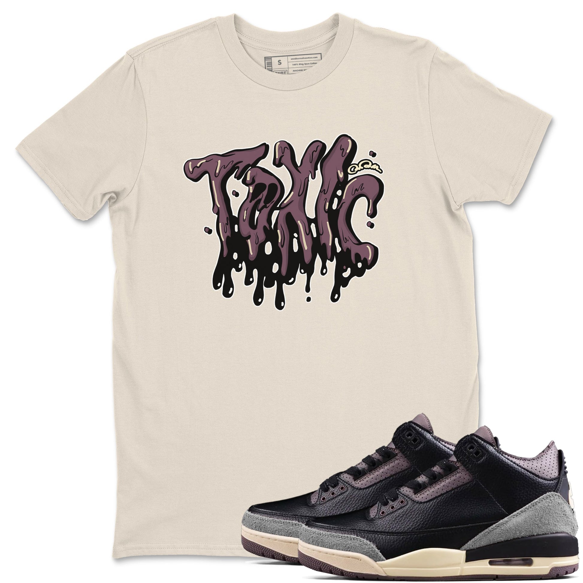 3s A Ma Maniere x Black shirts to match jordans Toxic sneaker match tees A Ma Maniere x Air Jordan 3 _hile You Were Sleeping_neaker Release Tees unisex cotton Natural 1 crew neck shirts