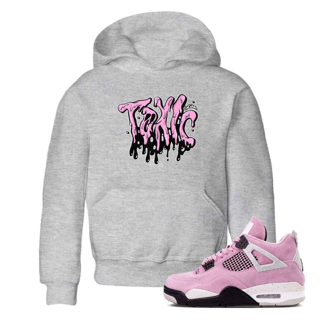 4s Orchid t-shirts to match sneakers Toxic sneaker match tees Air Jordan 4 Orchid match shoes to clothes SNRT Sneaker Tees Youth Baby Heather Grey 1 tee