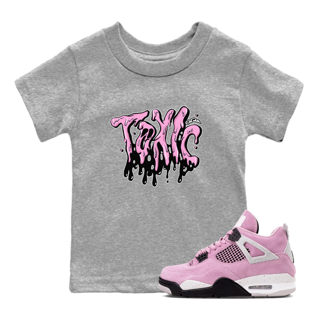 4s Orchid t-shirts to match sneakers Toxic sneaker match tees Air Jordan 4 Orchid match shoes to clothes SNRT Sneaker Tees Youth Baby Heather Grey 1 tee