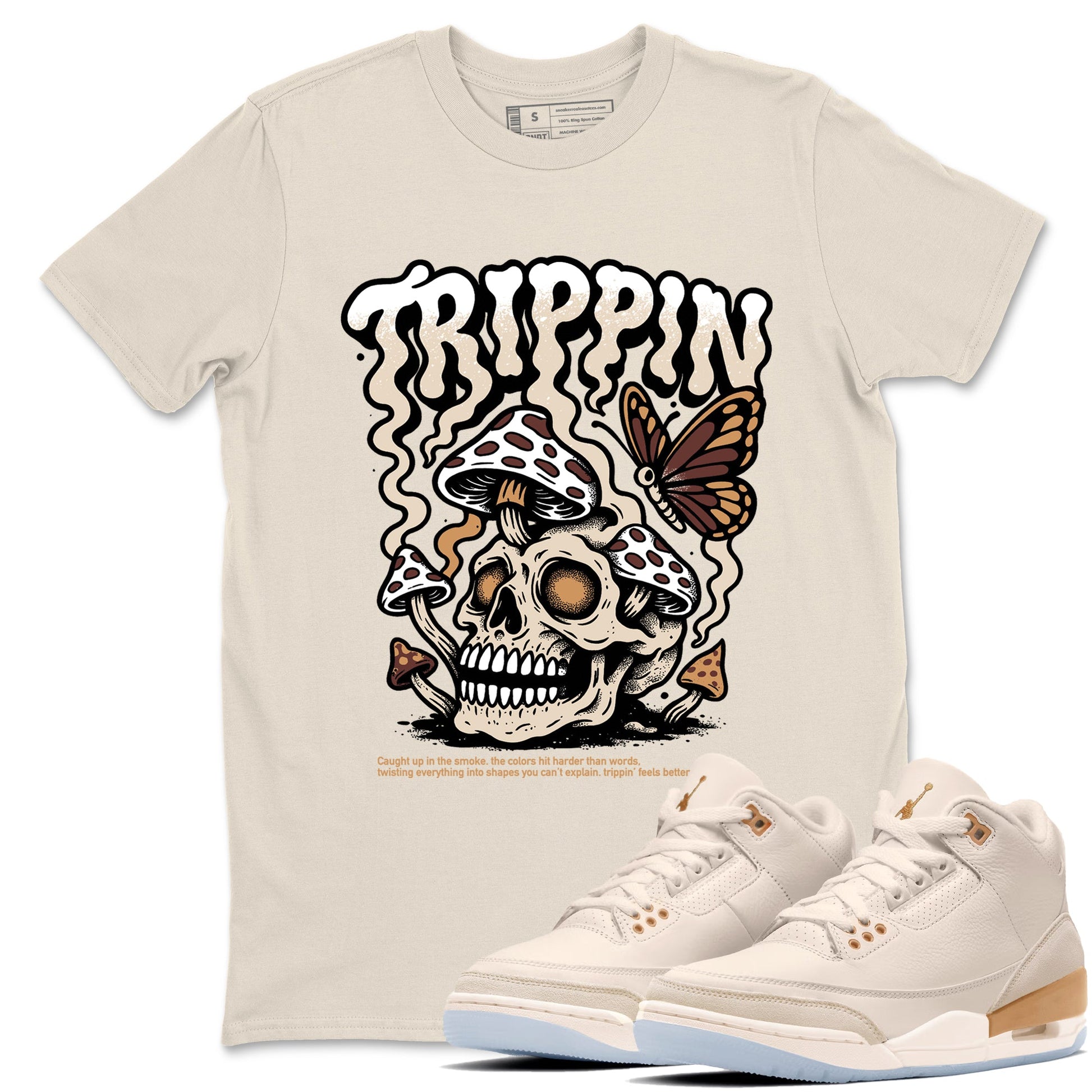 Sneaker match tees – Sneaker Tees To Match Air Jordan 3 Champagne and Oysters Shoes – Trippin Tee Natural 1
