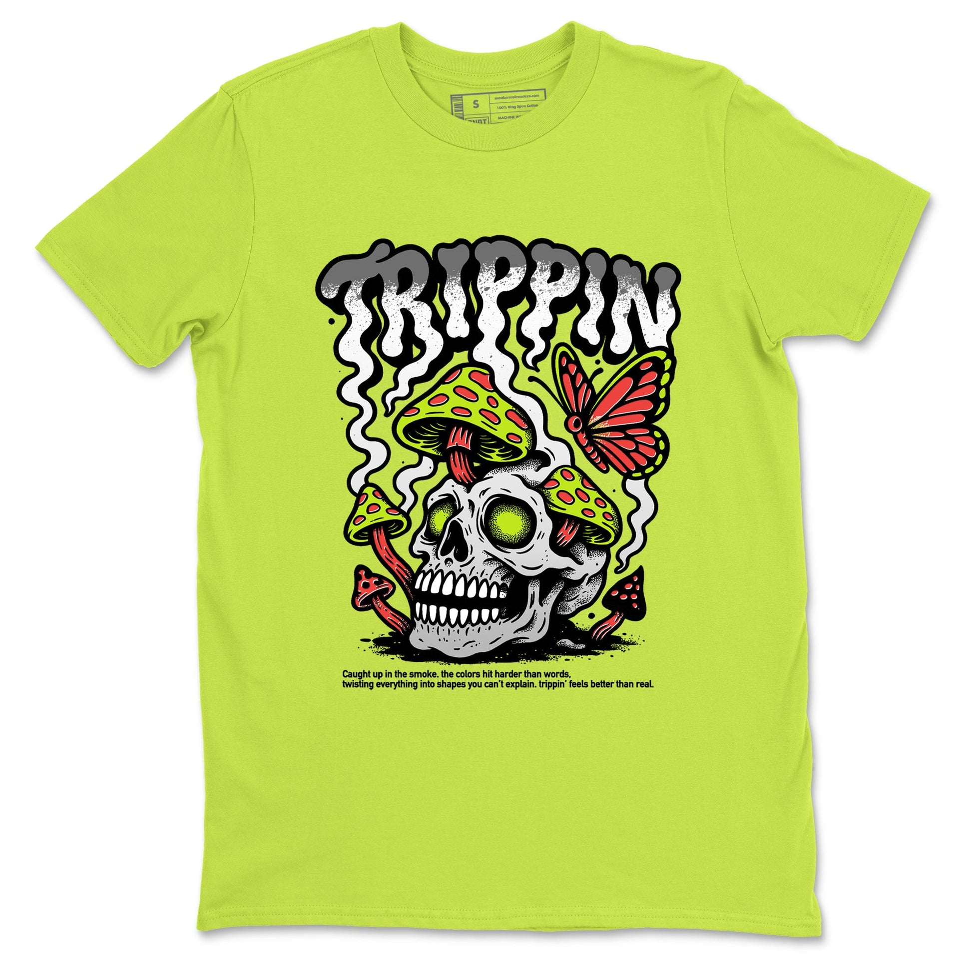 Sneaker Threads – Sneaker Tees To Match Air Max 90 Spruce Aura and Ghost Green – Trippin Graphic Tee Safety Green 2. Perfect for Jordan releases 2025 colorways.