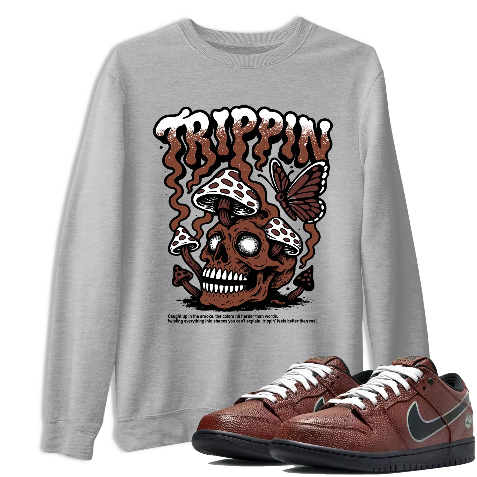 Sneaker match tees – Sneaker Tees To Match Dunk Low Football Shoes – Trippin Tee Heather Grey 1