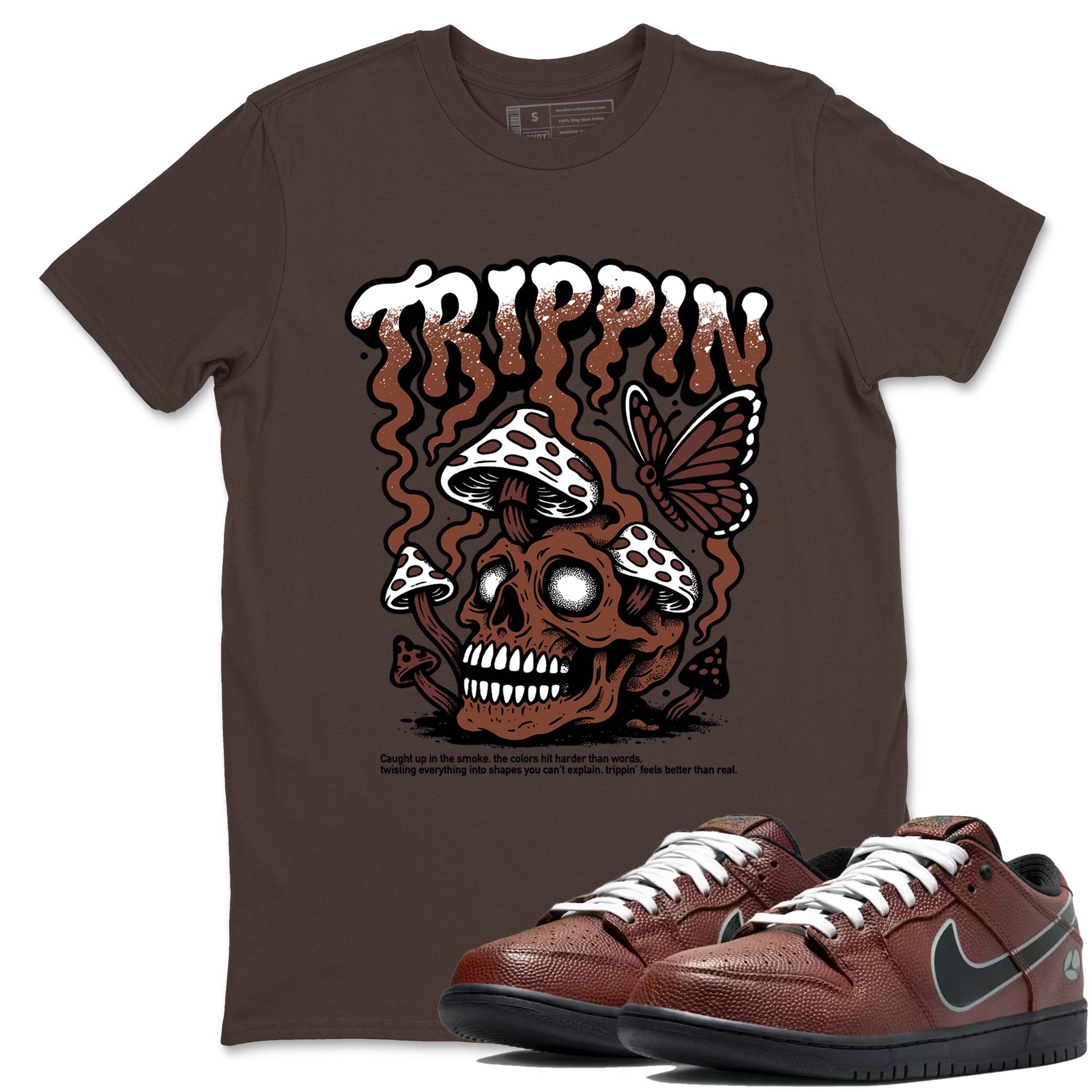 Sneaker match tees – Sneaker Tees To Match Dunk Low Football Shoes – Trippin Tee Dark Chocolate 1