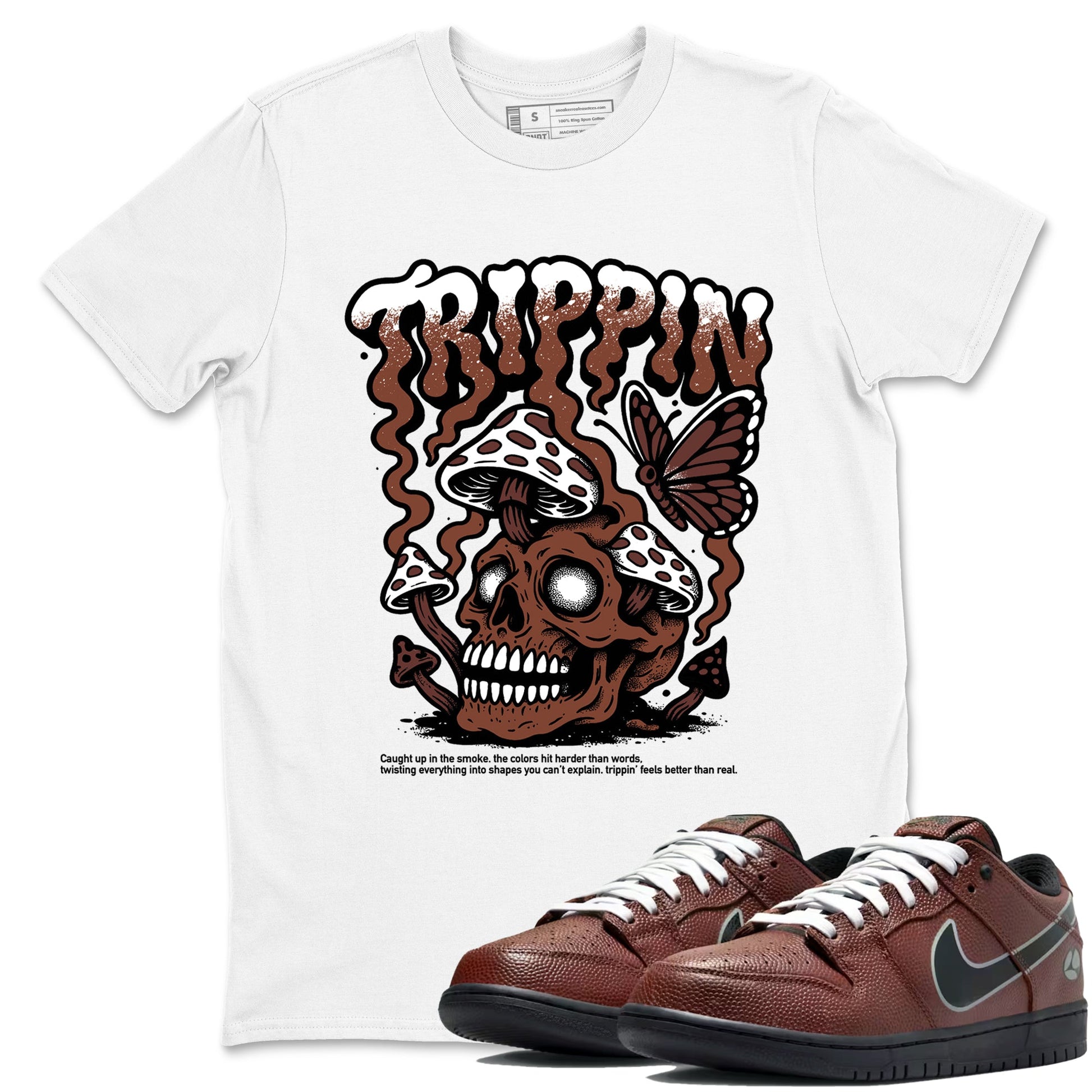 Sneaker match tees – Sneaker Tees To Match Dunk Low Football Shoes – Trippin Tee White 1