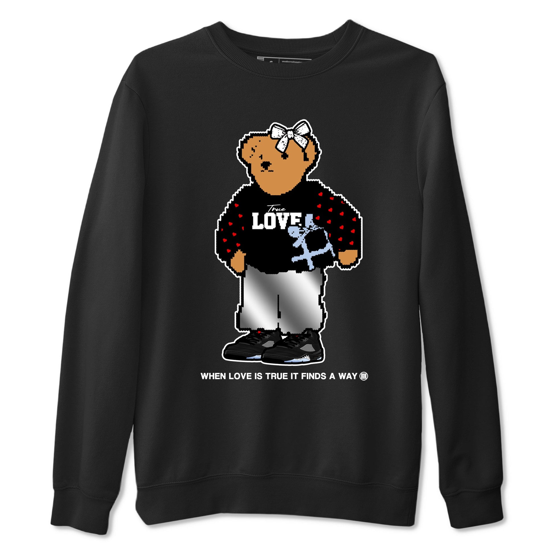 5s Black Metallic Reimagined shirts to match jordans True Love Bear shirts to match jordans 5s Black Metallic Reimagined match shoes to clothes SNRT Sneaker Tees unisex cotton Black 2 shirts