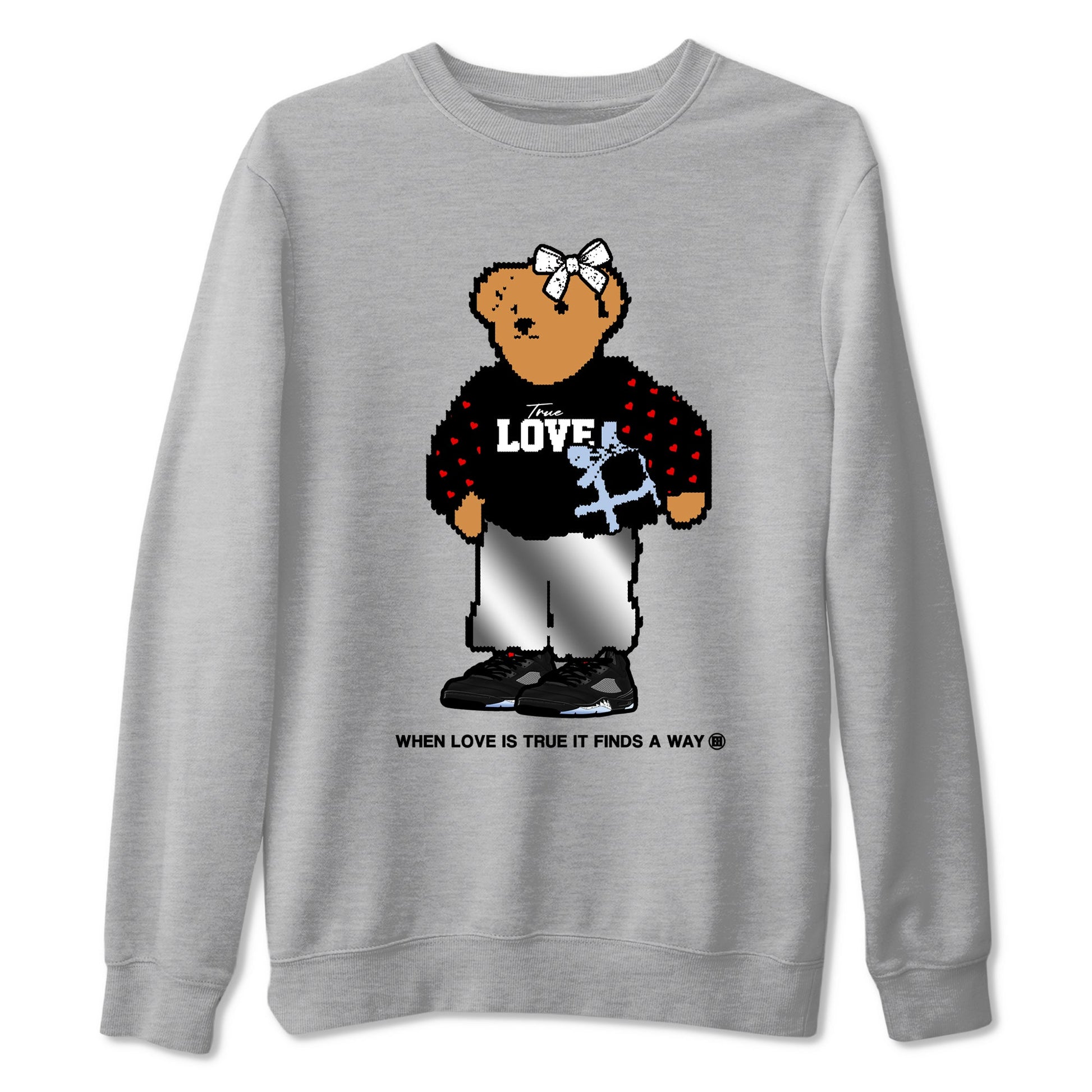 5s Black Metallic Reimagined shirts to match jordans True Love Bear shirts to match jordans 5s Black Metallic Reimagined match shoes to clothes SNRT Sneaker Tees unisex cotton Heather Grey 2 shirts