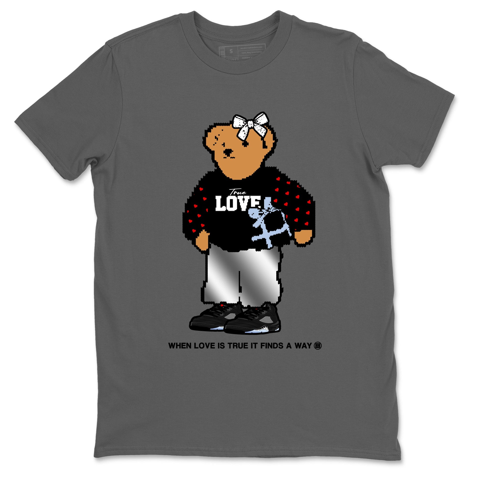 5s Black Metallic Reimagined shirts to match jordans True Love Bear shirts to match jordans 5s Black Metallic Reimagined match shoes to clothes SNRT Sneaker Tees unisex cotton Cool Grey 2 shirts
