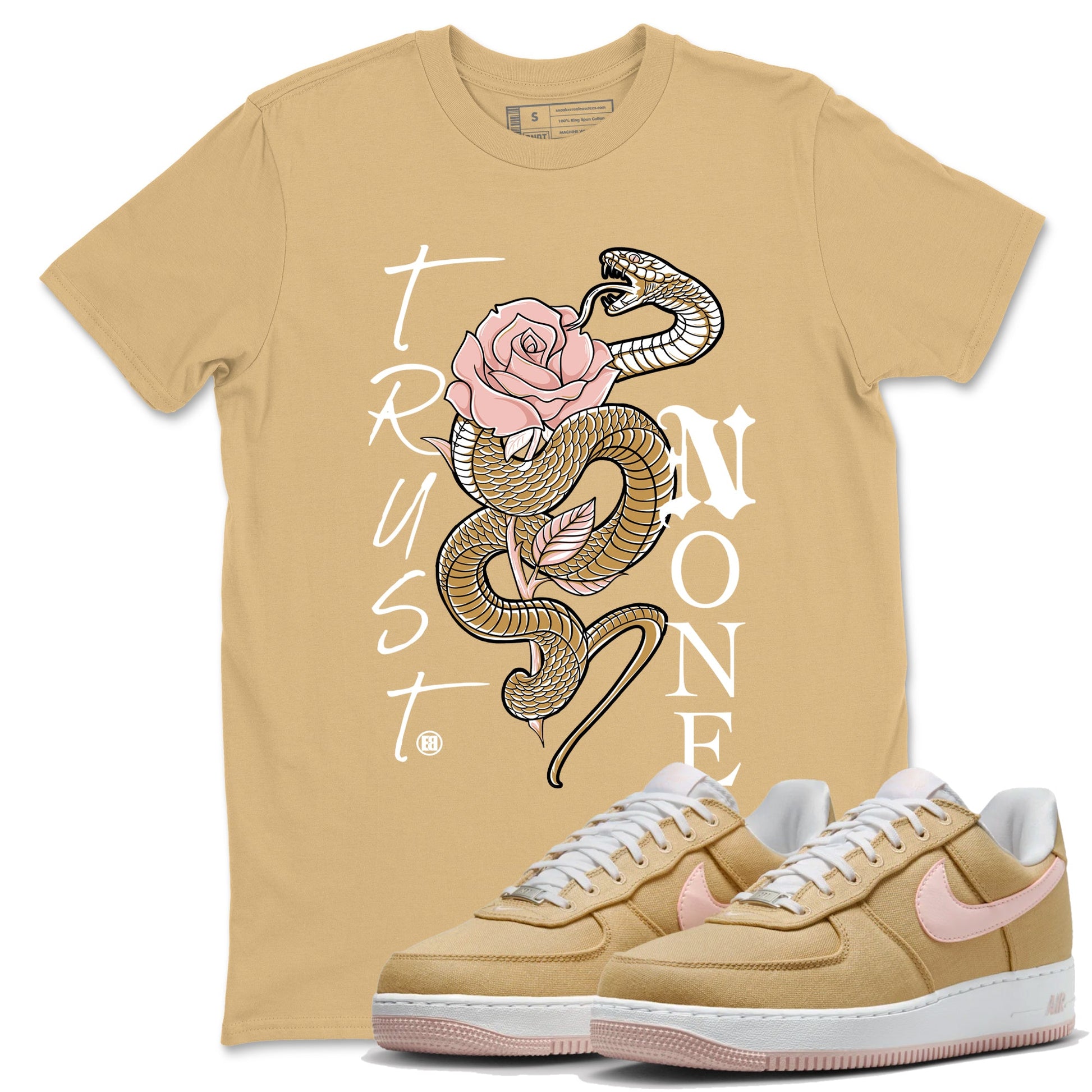 Air Force 1 Low Linen shirts to match jordans Trust None sneaker match tees Air Force 1 Linen Graphic Shirts To Match AF1 SNRT Sneaker Tees unisex cotton Old Gold 1 shirts