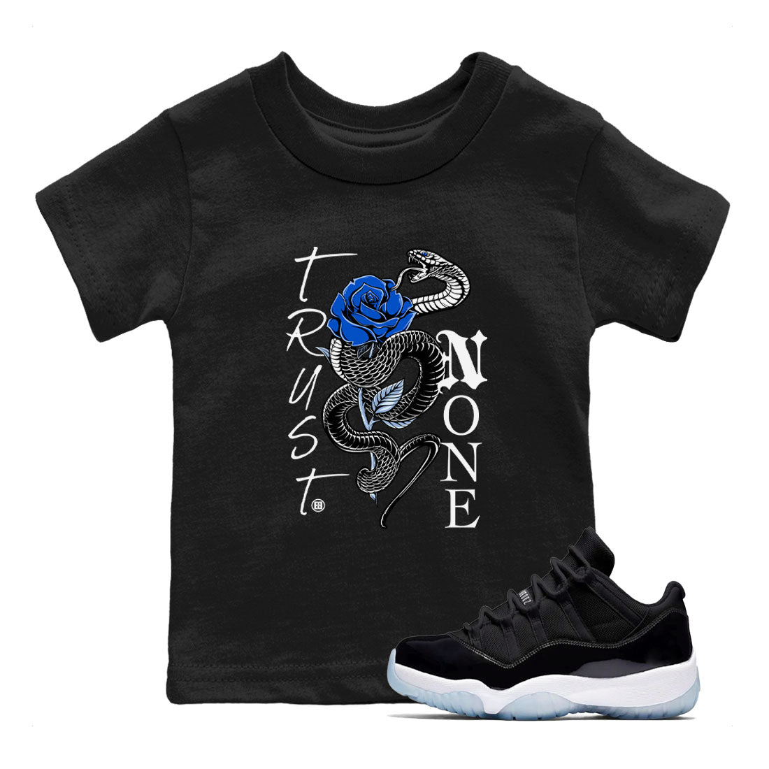AJ11 Black and Varsity Royal shirt to match jordans Trust None sneaker tees Air Jordan 11 Black and Varsity Royal SNRT sneaker release tees baby toddler Black 1 cotton Shirt
