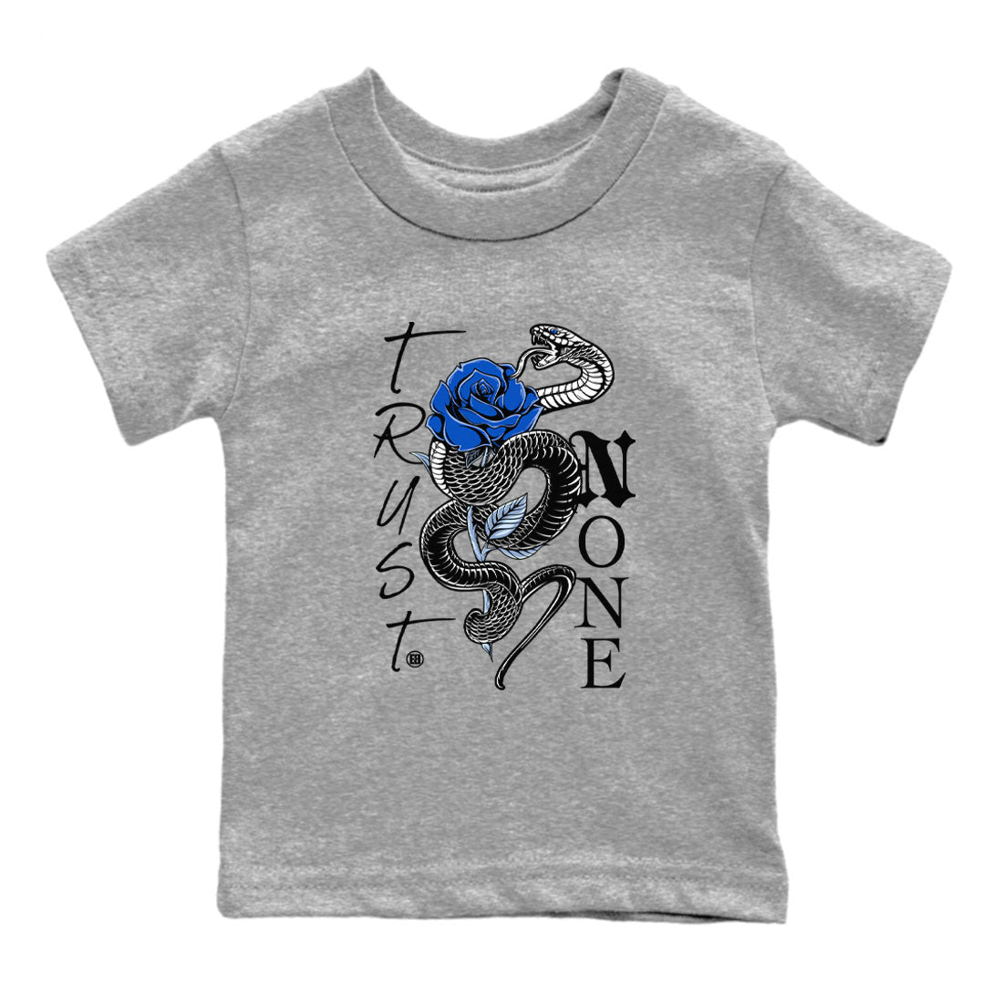 AJ11 Black and Varsity Royal shirt to match jordans Trust None sneaker tees Air Jordan 11 Black and Varsity Royal SNRT sneaker release tees baby toddler Heather Grey 2 cotton Shirt