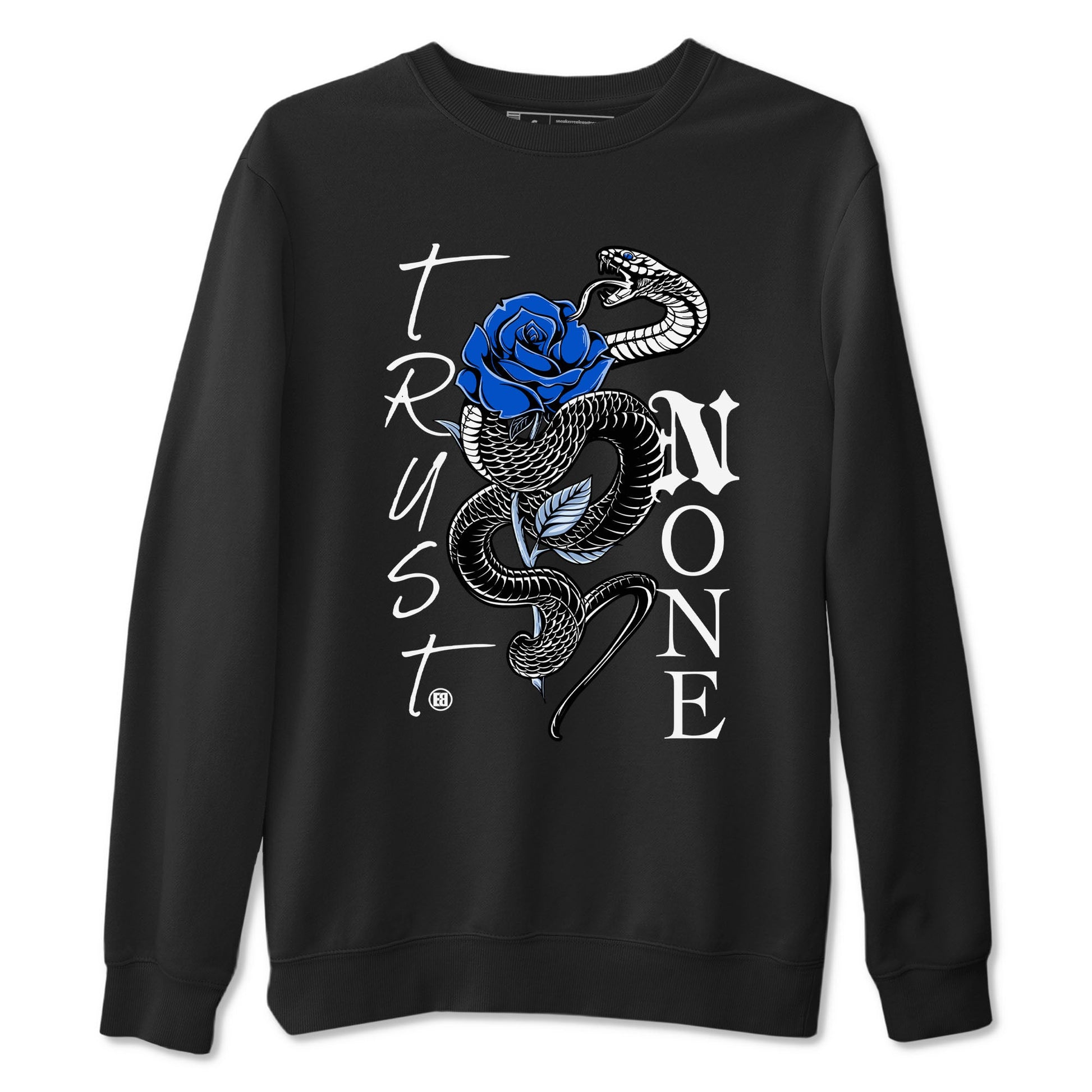 AJ11 Black and Varsity Royal shirt to match jordans Trust None sneaker tees Air Jordan 11 Black and Varsity Royal SNRT Sneaker Release Tees unisex cotton Black 2 crew neck shirt