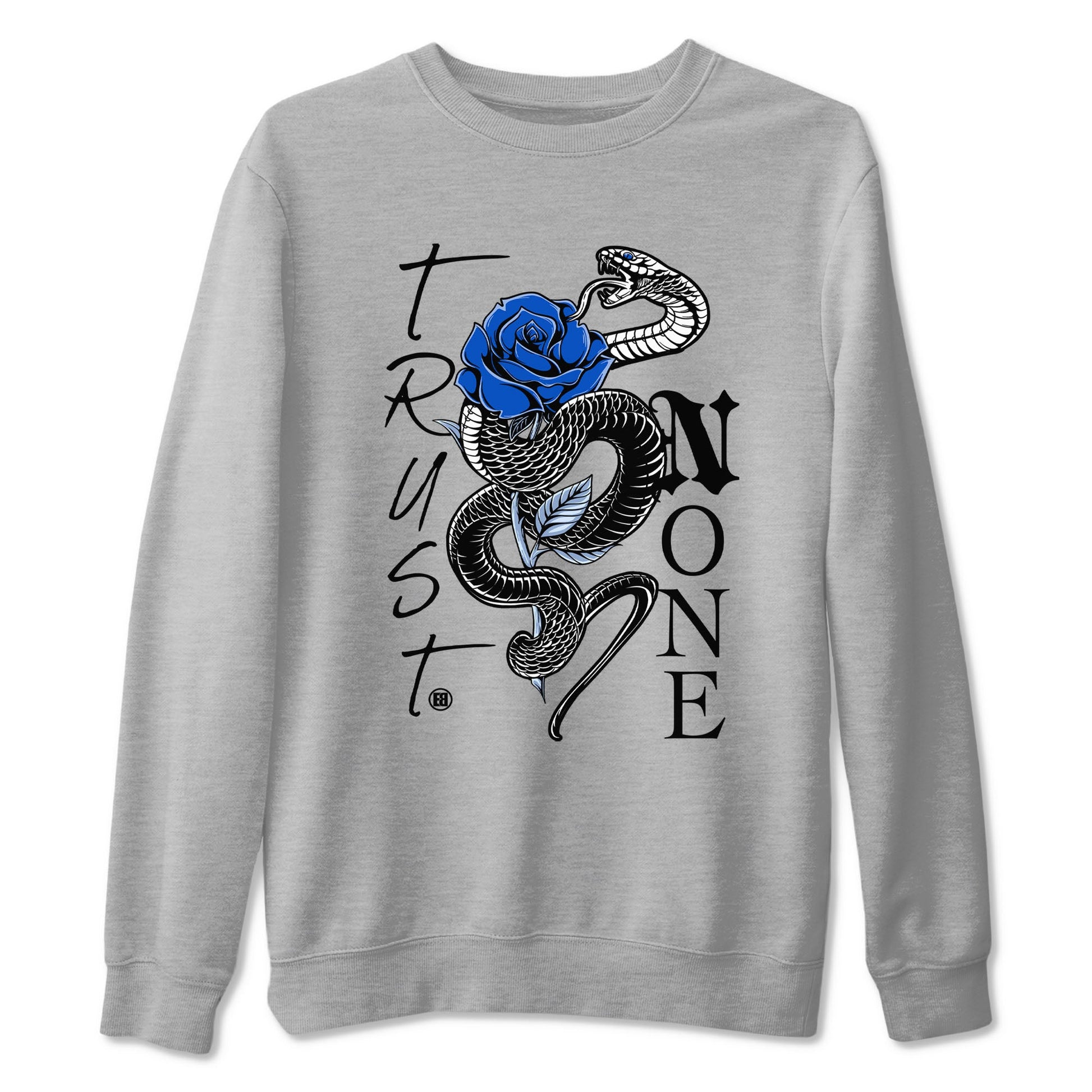 AJ11 Black and Varsity Royal shirt to match jordans Trust None sneaker tees Air Jordan 11 Black and Varsity Royal SNRT Sneaker Release Tees unisex cotton Heather Grey 2 crew neck shirt