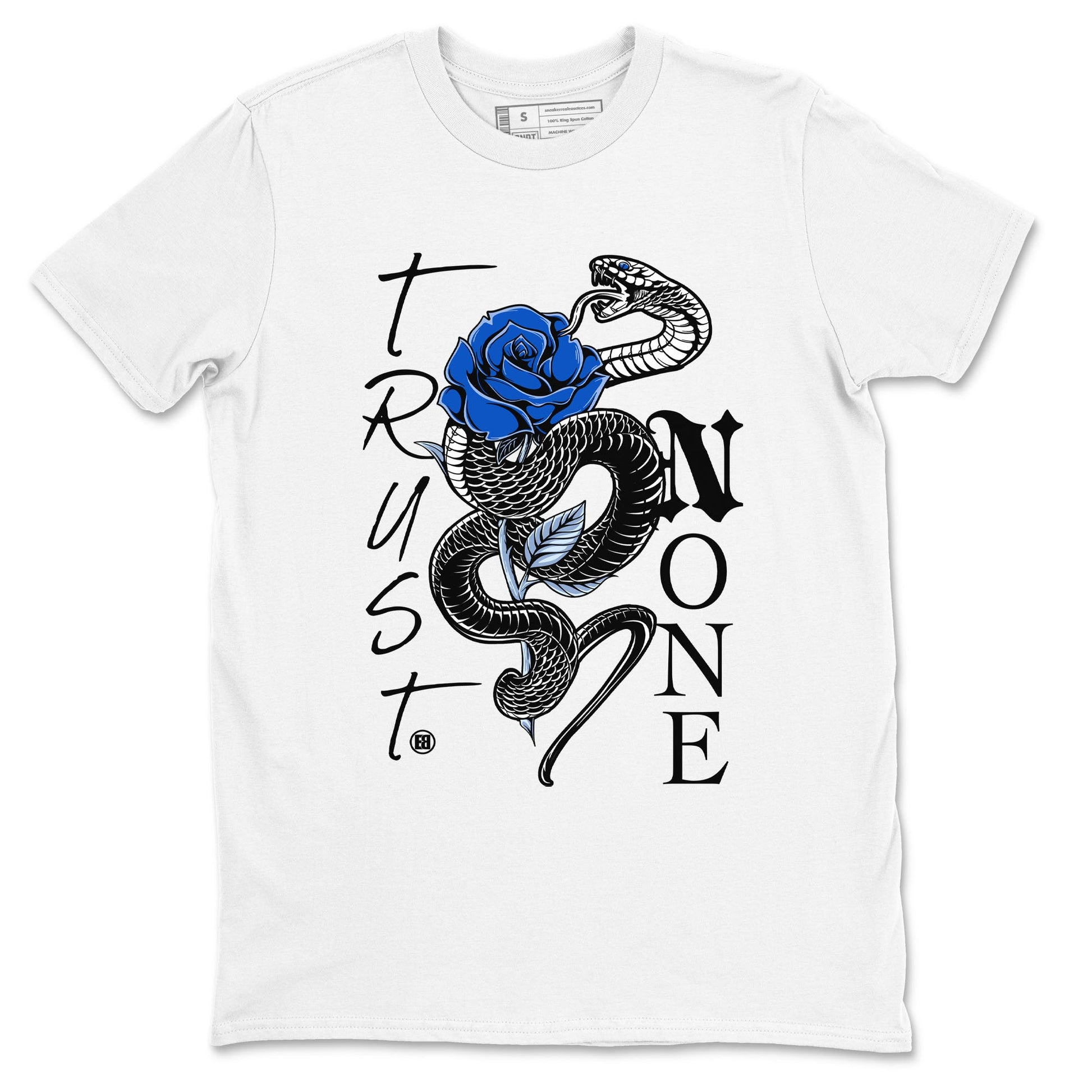 AJ11 Black and Varsity Royal shirt to match jordans Trust None sneaker tees Air Jordan 11 Black and Varsity Royal SNRT Sneaker Release Tees unisex cotton White 2 crew neck shirt