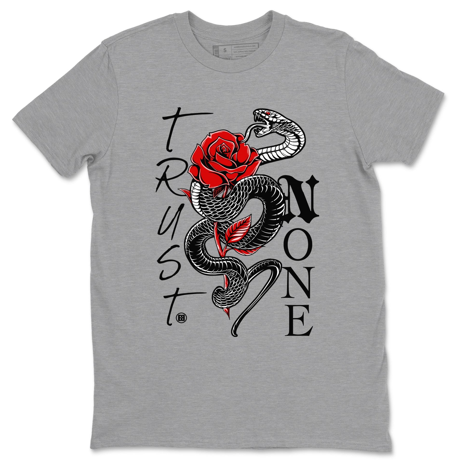 11s Bred Velvet shirts to match jordans Trust None sneaker match tees Air Jordan 11 Bred Velvet SNRT Sneaker Tees streetwear brand Heather Grey 2 unisex cotton tee